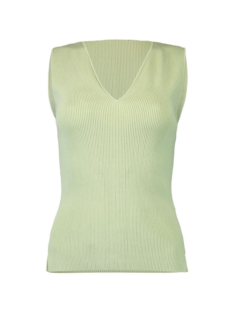 ribbed V-neck top 1