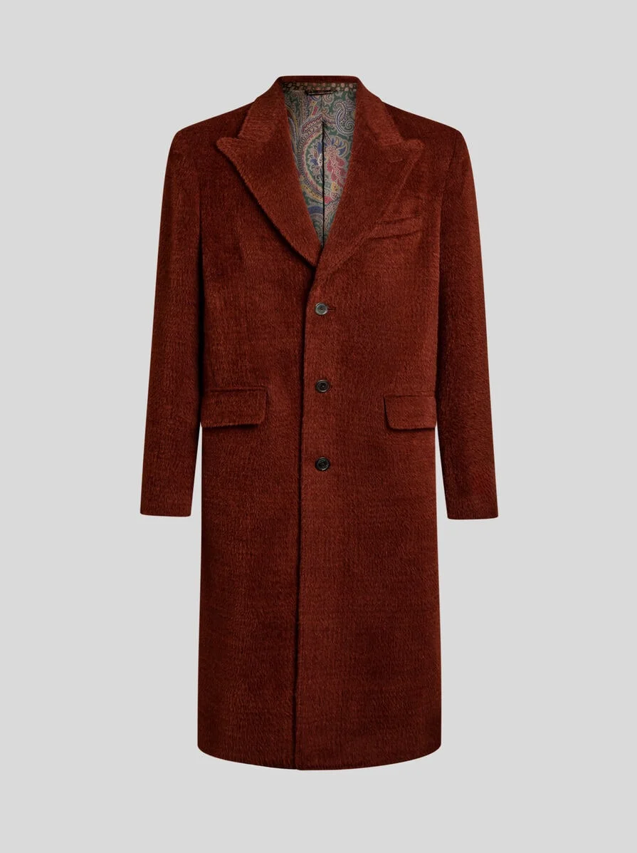 WOOL AND ALPACA WOOL COAT WITH CHECK TEXTURE - 1