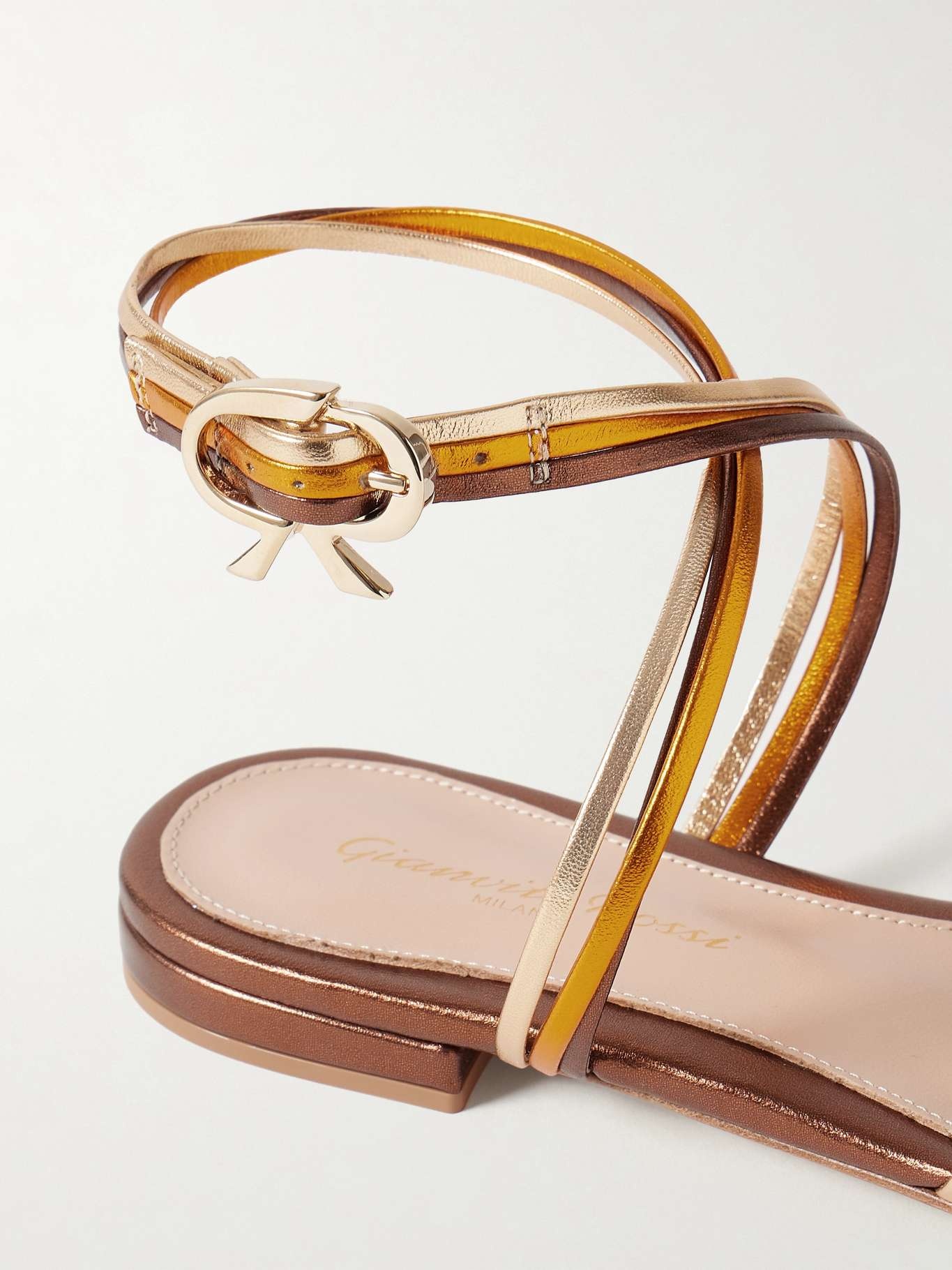 Calissa metallic leather sandals Bronze - 4