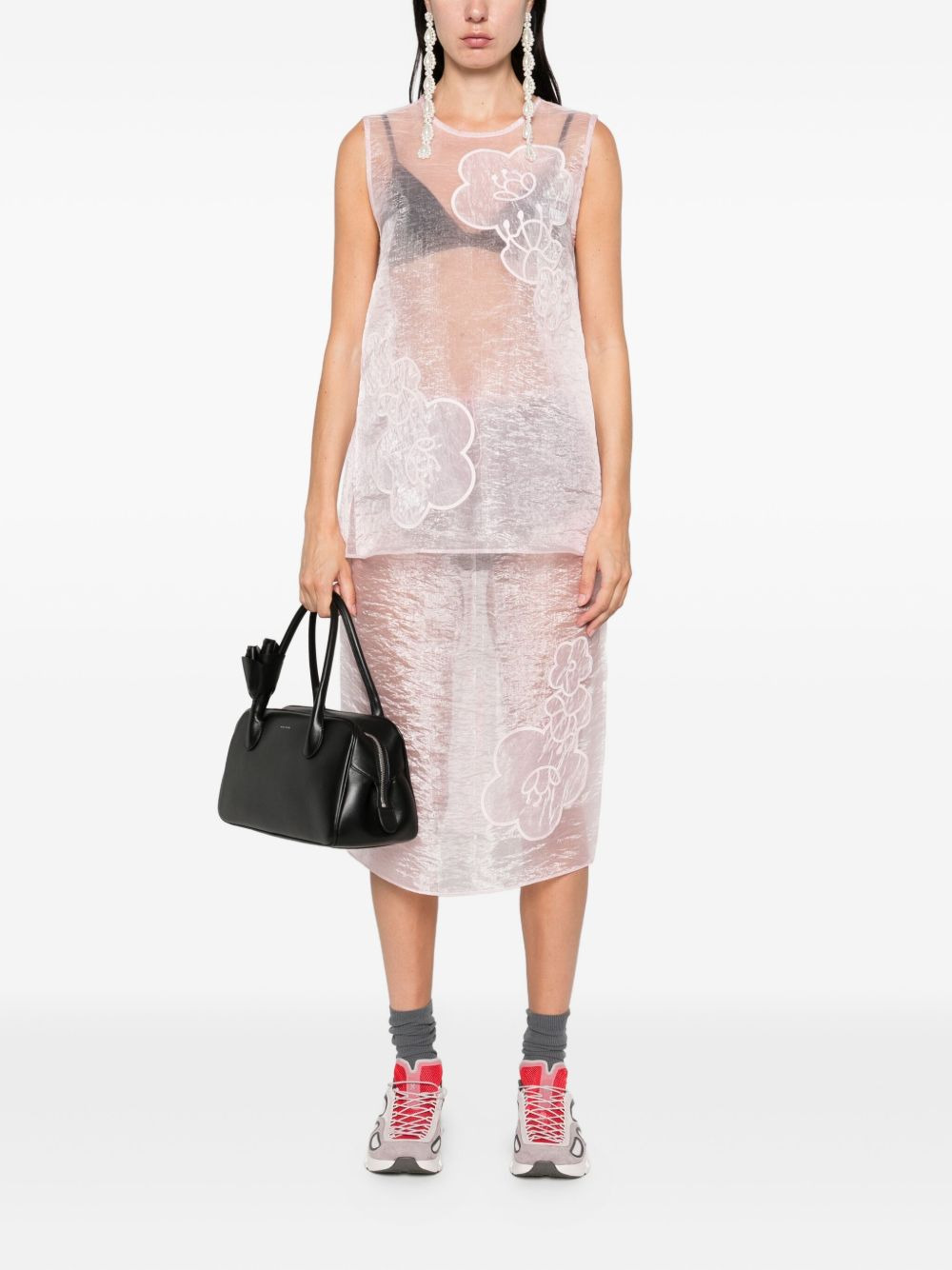 floral-embellished sleeveless top - 2