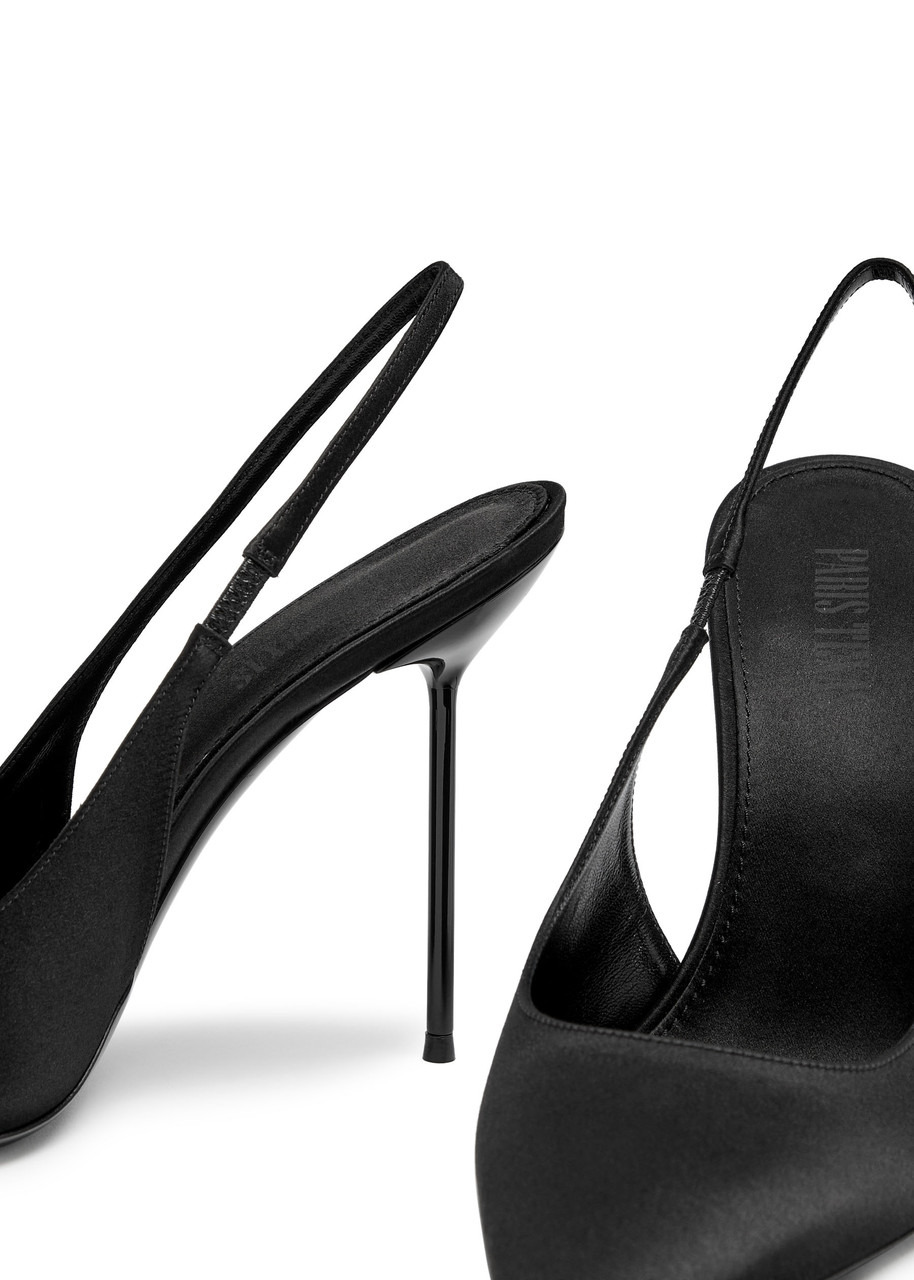 Paris Texas Lidia 105 Satin Slingback Pumps - 4
