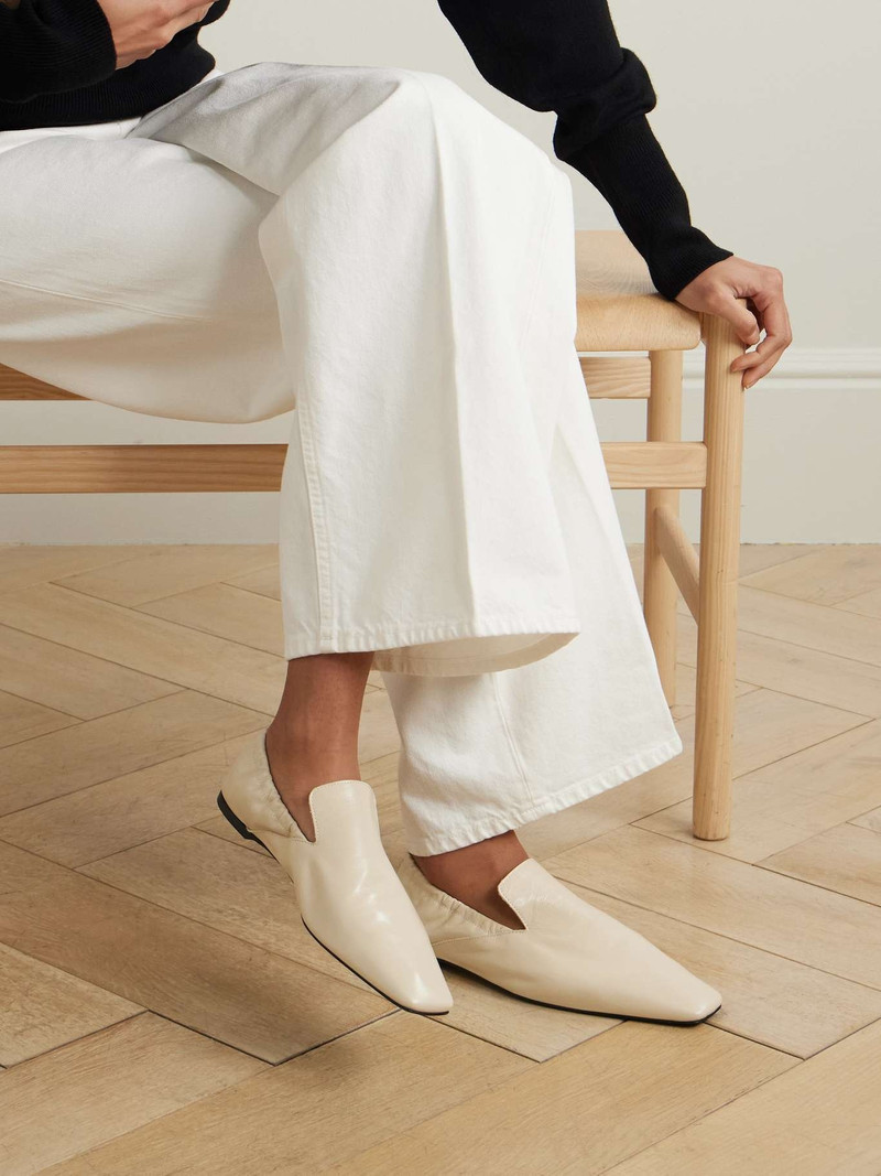 Totême Gathered leather loafers Cream outlook