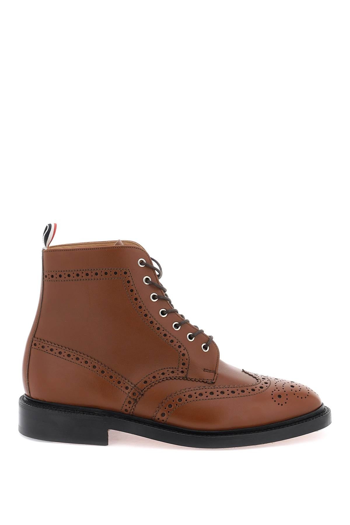 Wingtip Ankle Boots With Brogue Details - 1