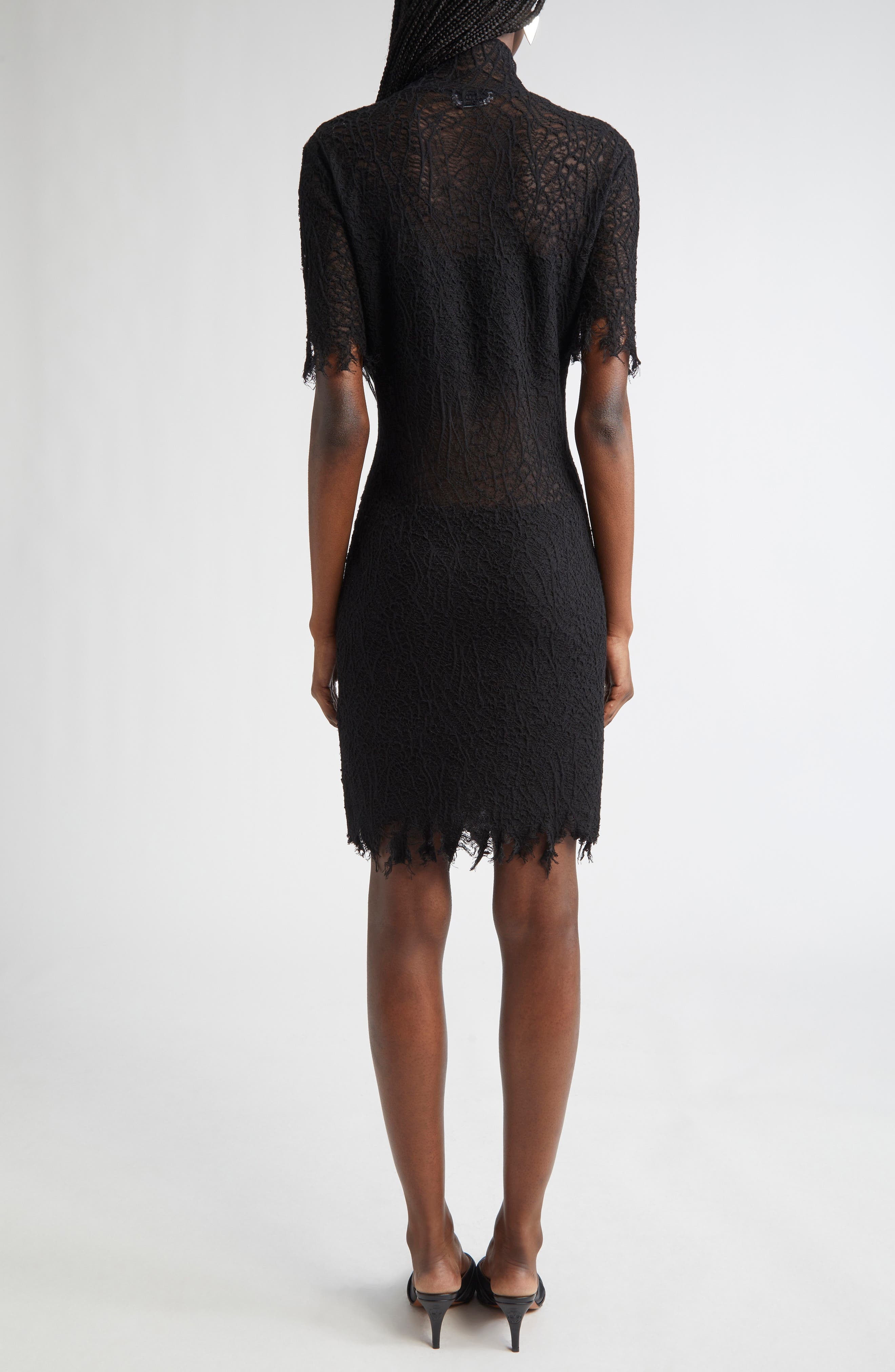 McQueen Cobweb Lace Minidress in Black at Nordstrom - 2