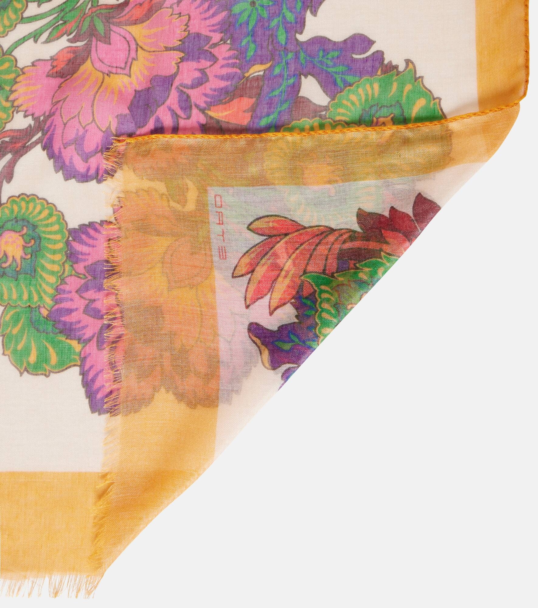 Logo floral twill scarf - 5