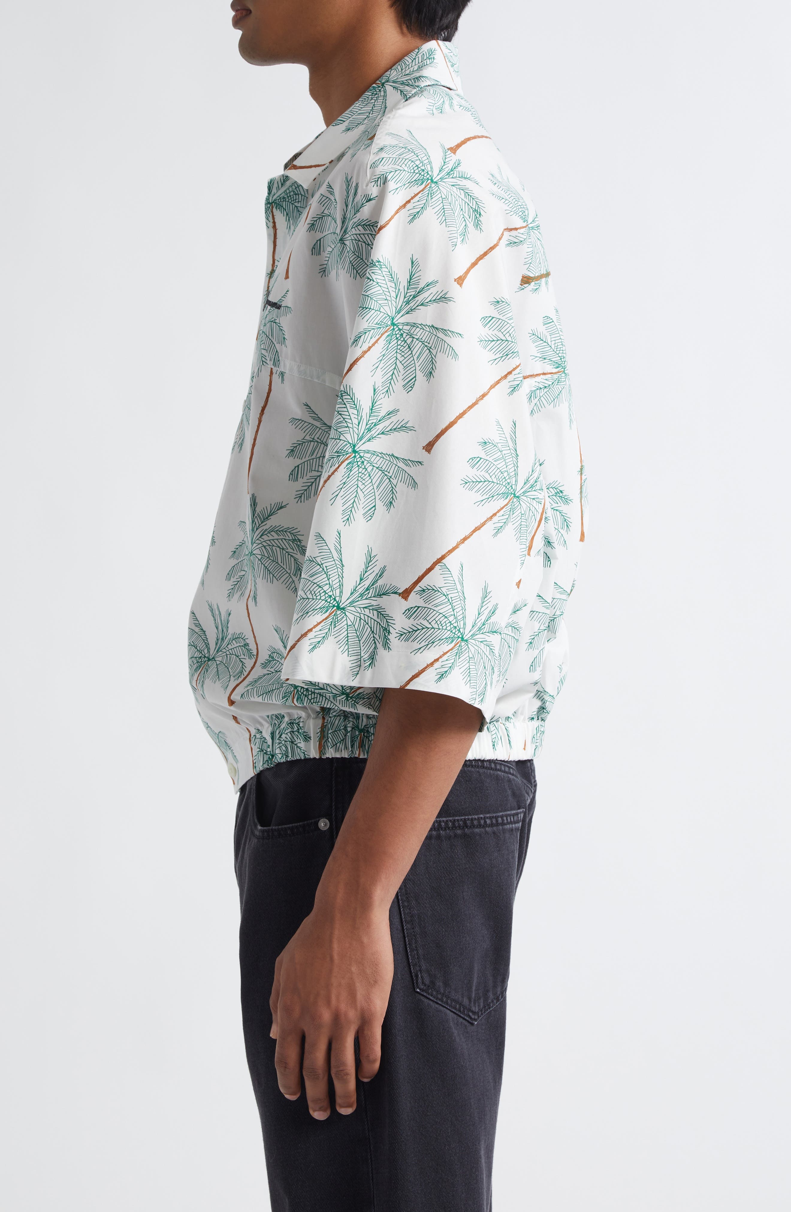 Jacquemus La Chemise Canevas Button-Up Shirt in Print Palmtrees Drawing W at Nordstrom - 4