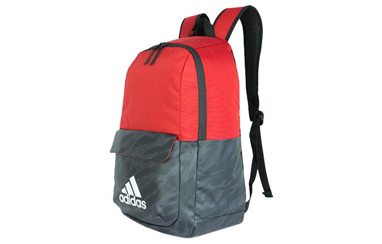 adidas Athletic Colorblock Zipper Schoolbag Backpack  Backpack Unisex Red / Black DM2913 - 2