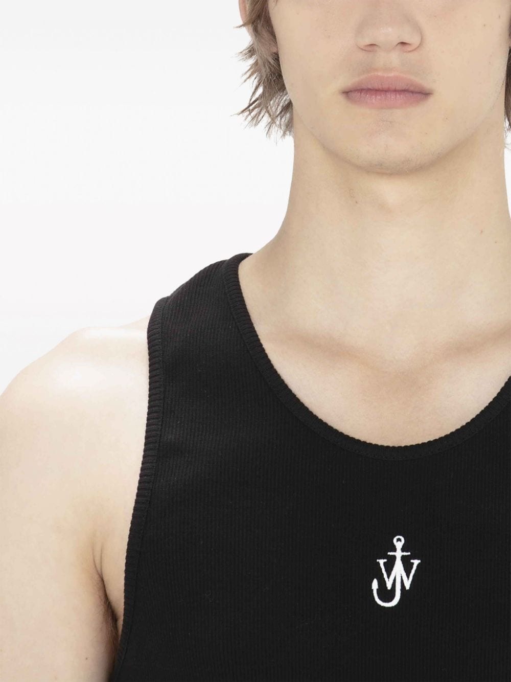 logo-embroidered ribbed-knit tank top - 5