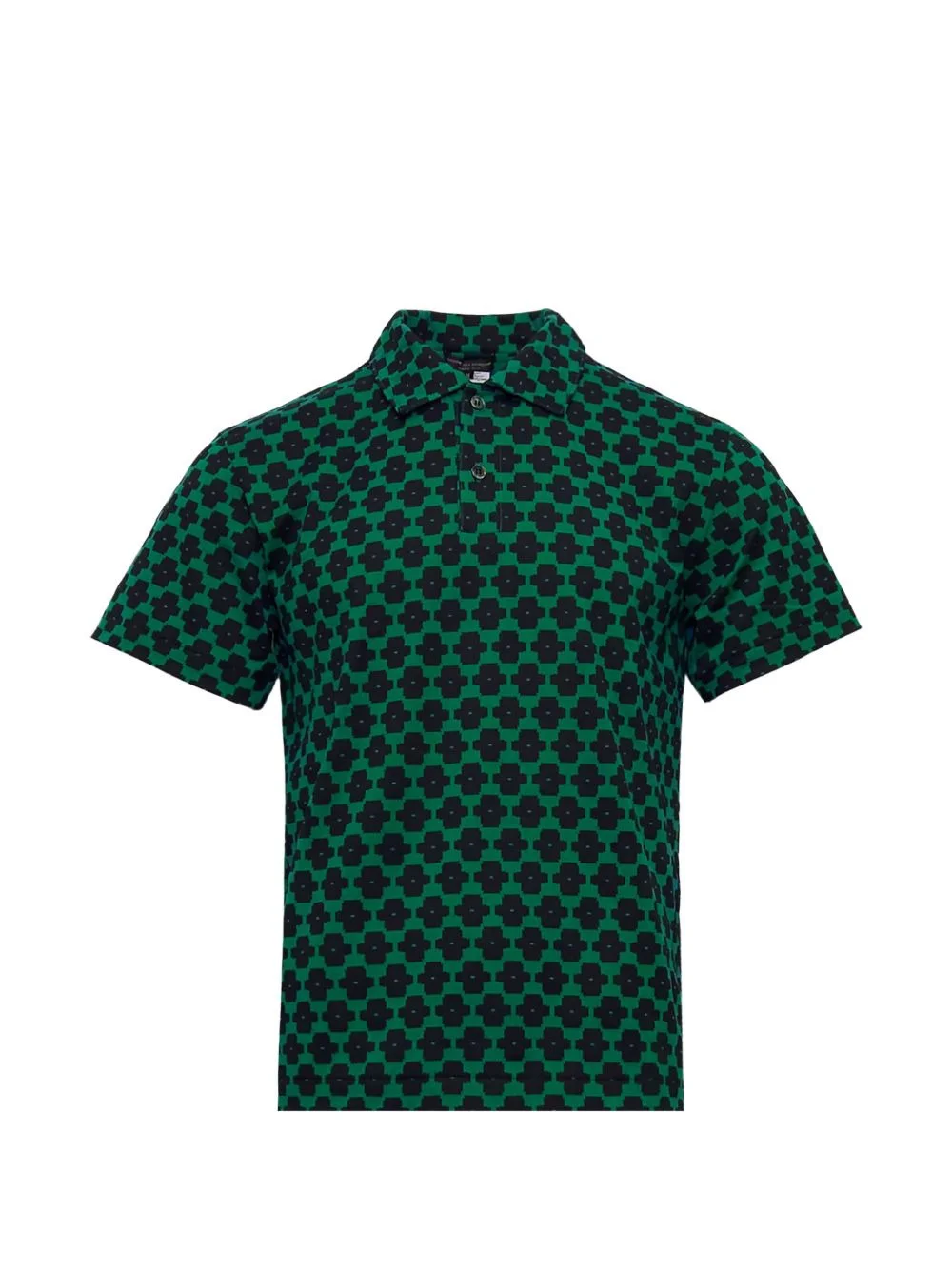 geometric-print cotton polo shirt - 1