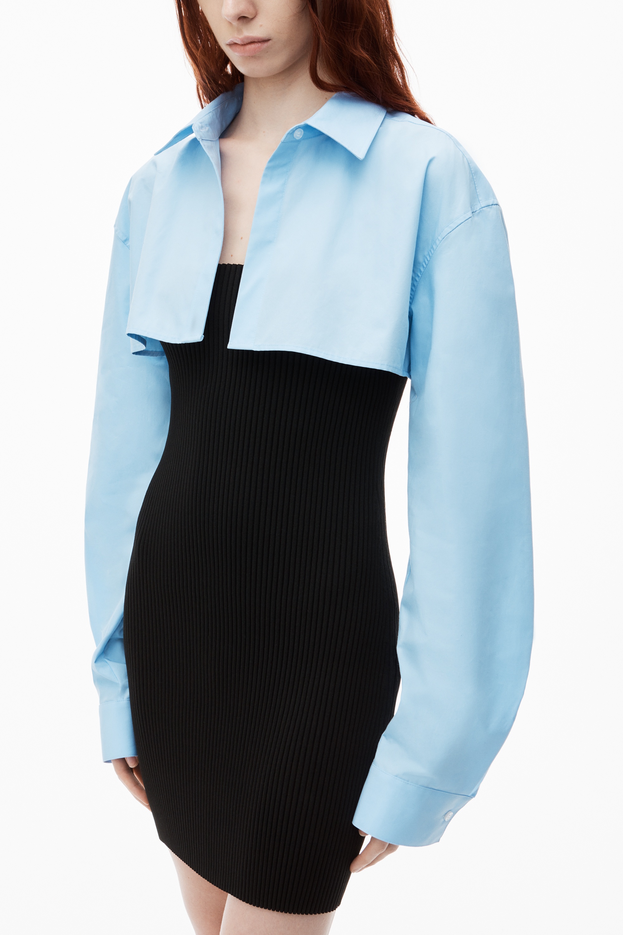 Pre-Styled Cropped Cami & Button Up Twinset Dress - 3