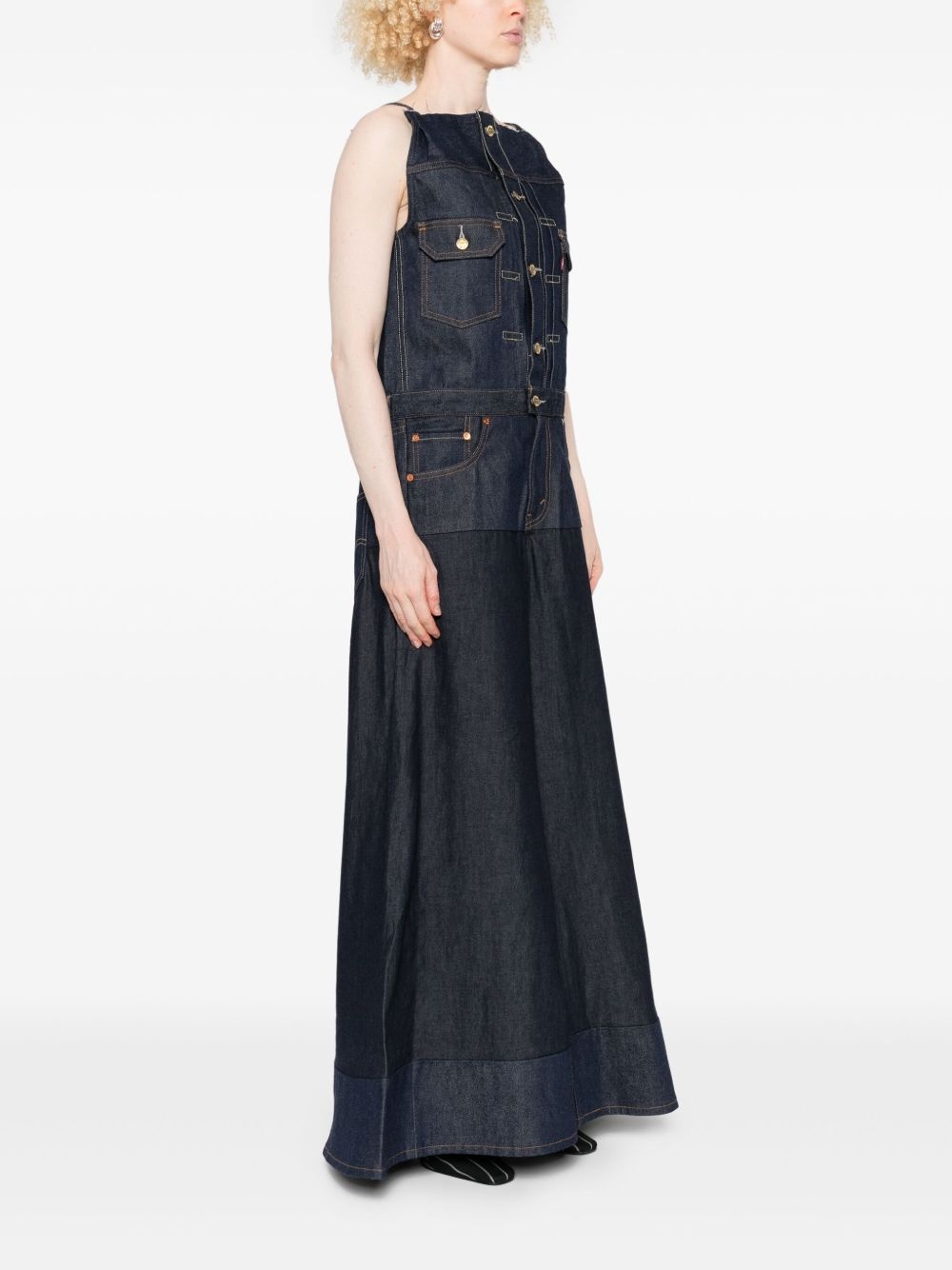 denim wide-leg jumpsuit - 3