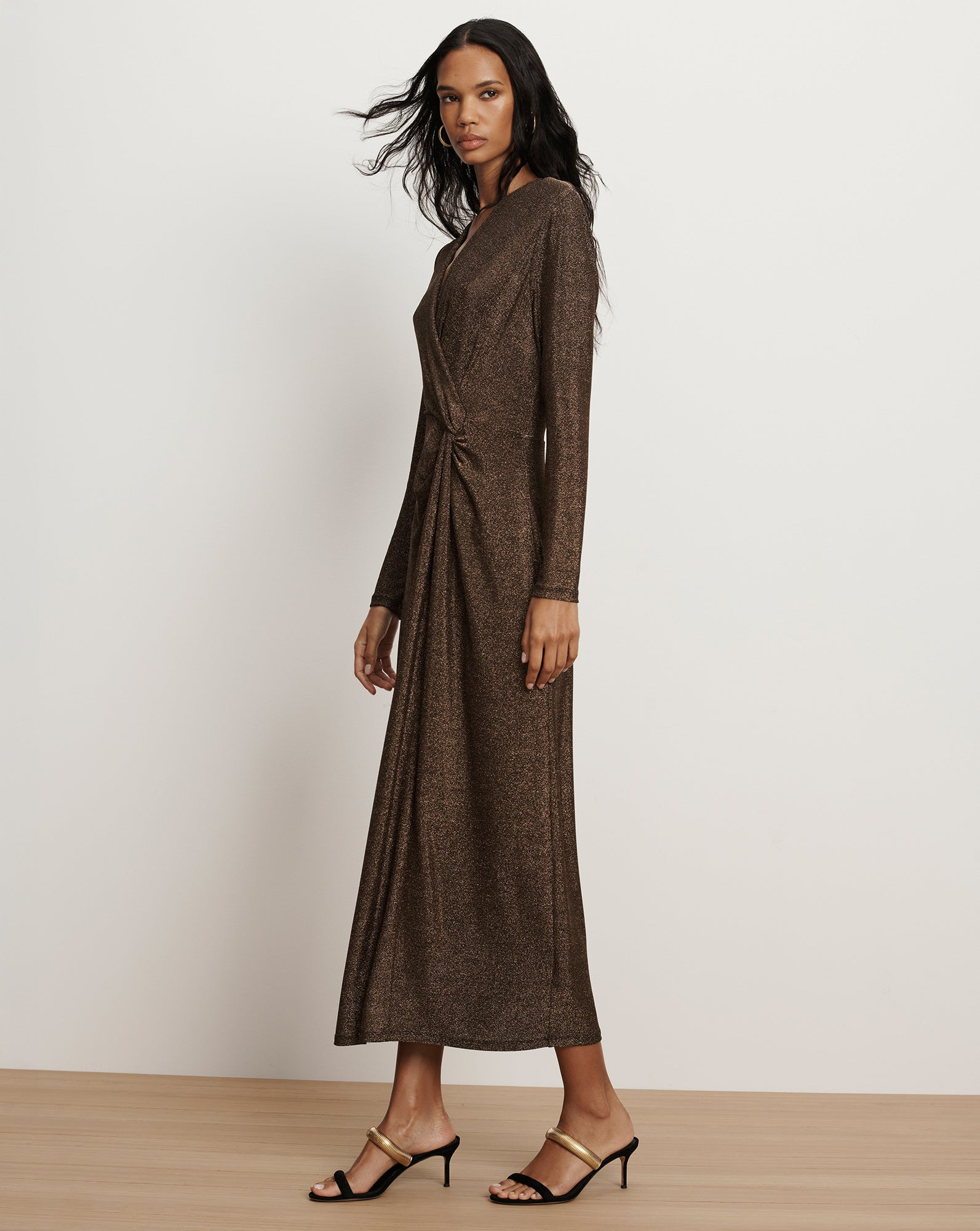 NEOMIE METALLIC MIDI DRESS - 3