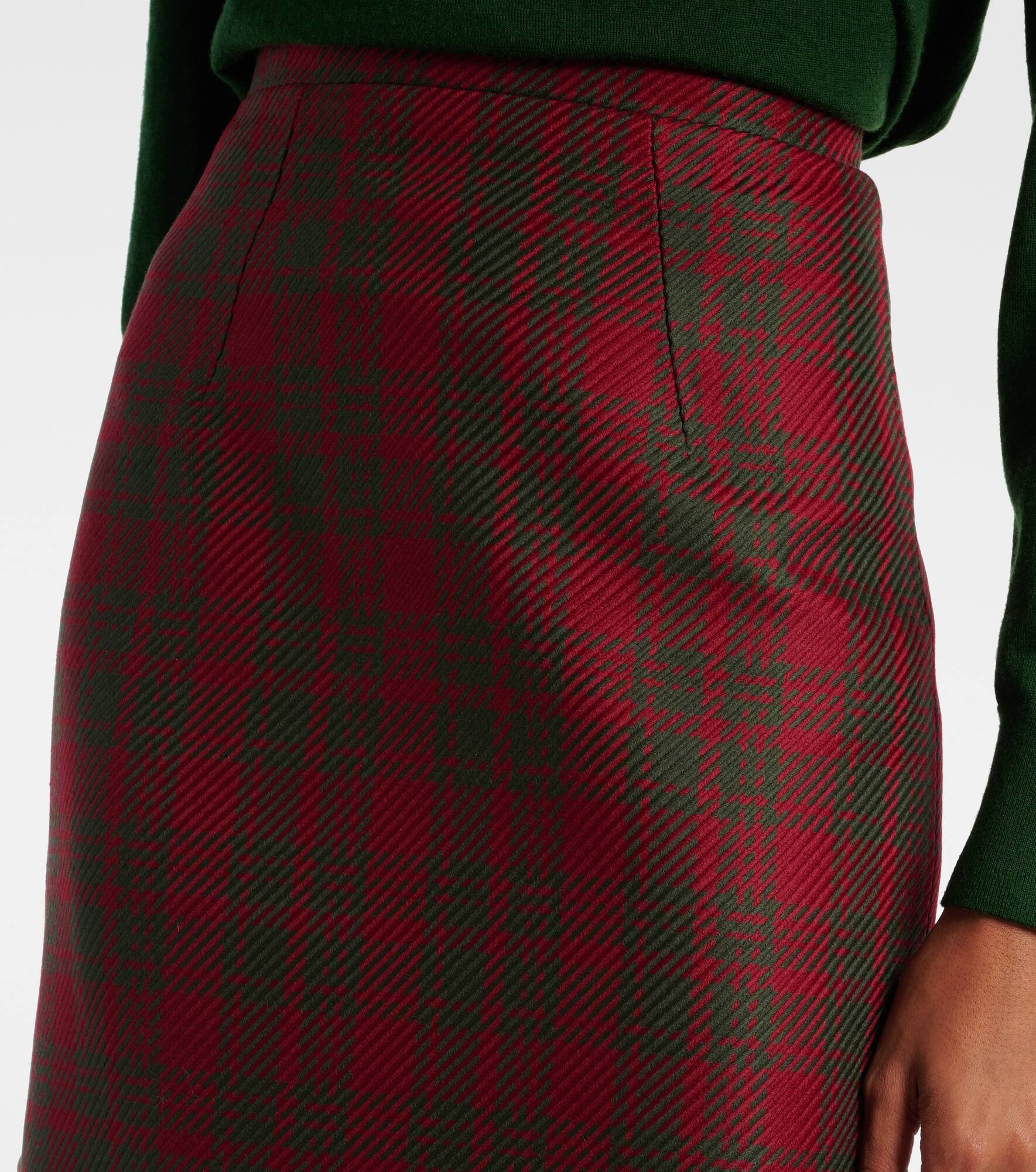 Lorelei plaid wool-blend pencil skirt - 4