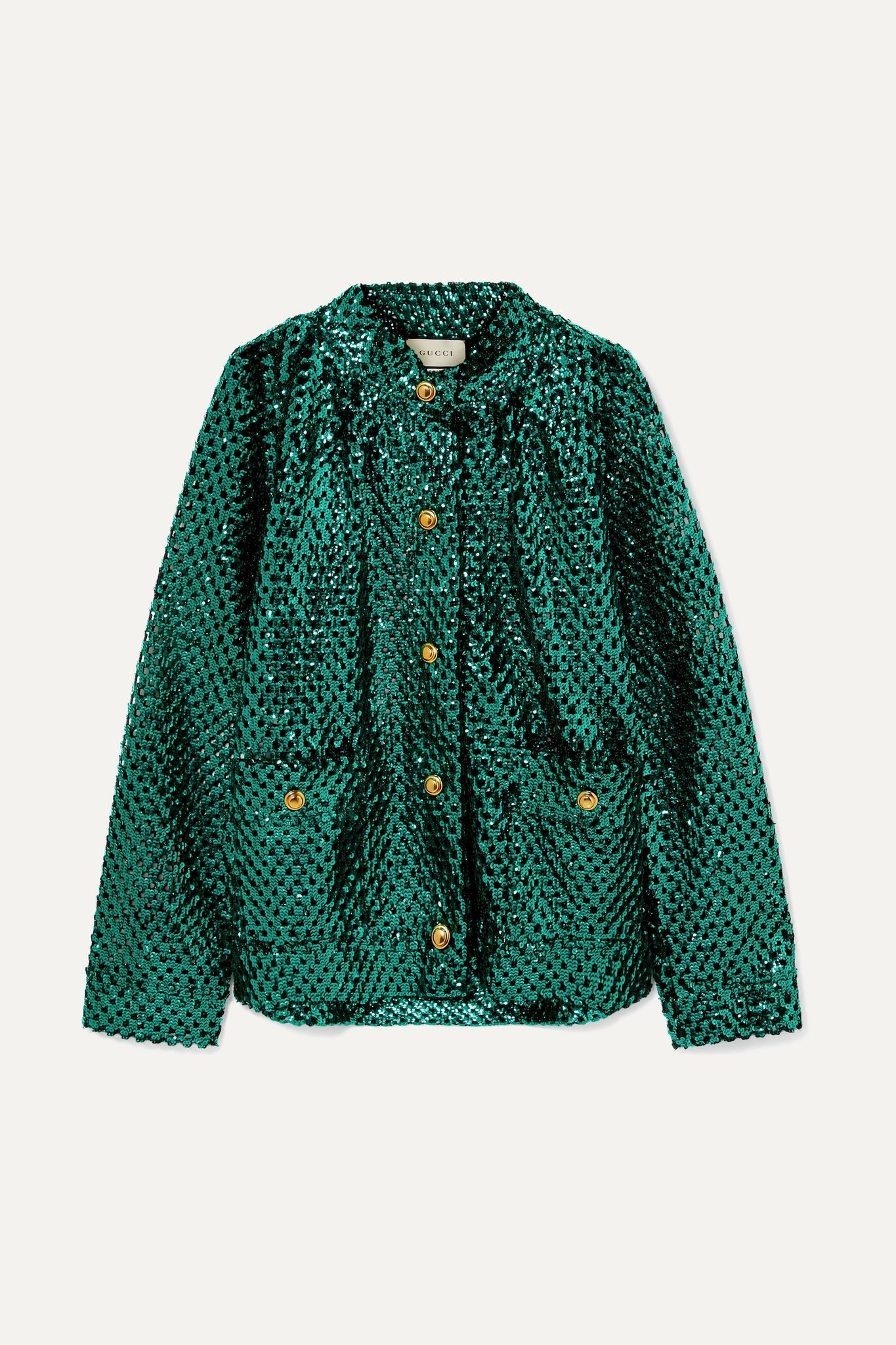 Sequined open-knit jacket - 1