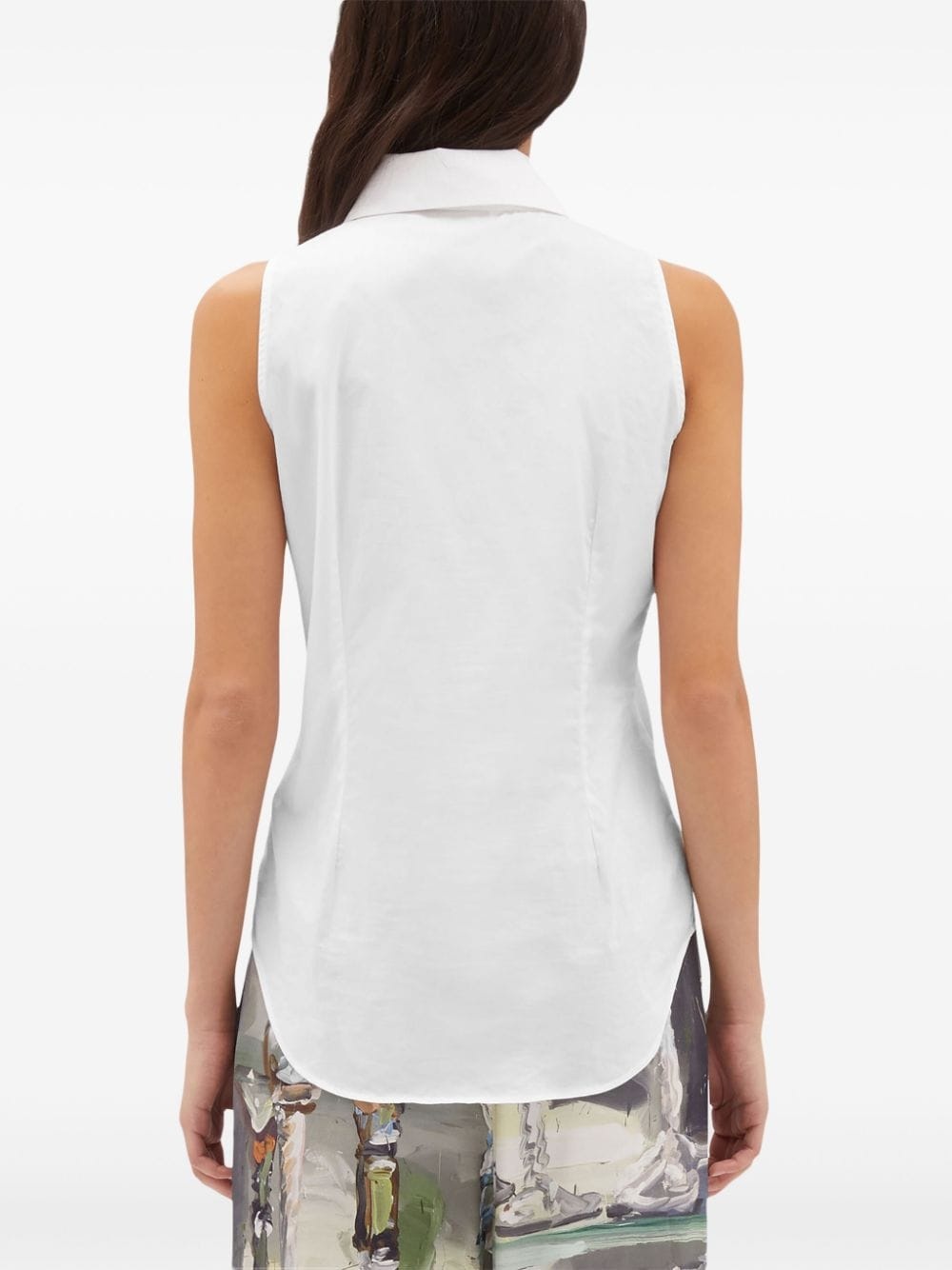 detachable-sleeve buttoned shirt - 4