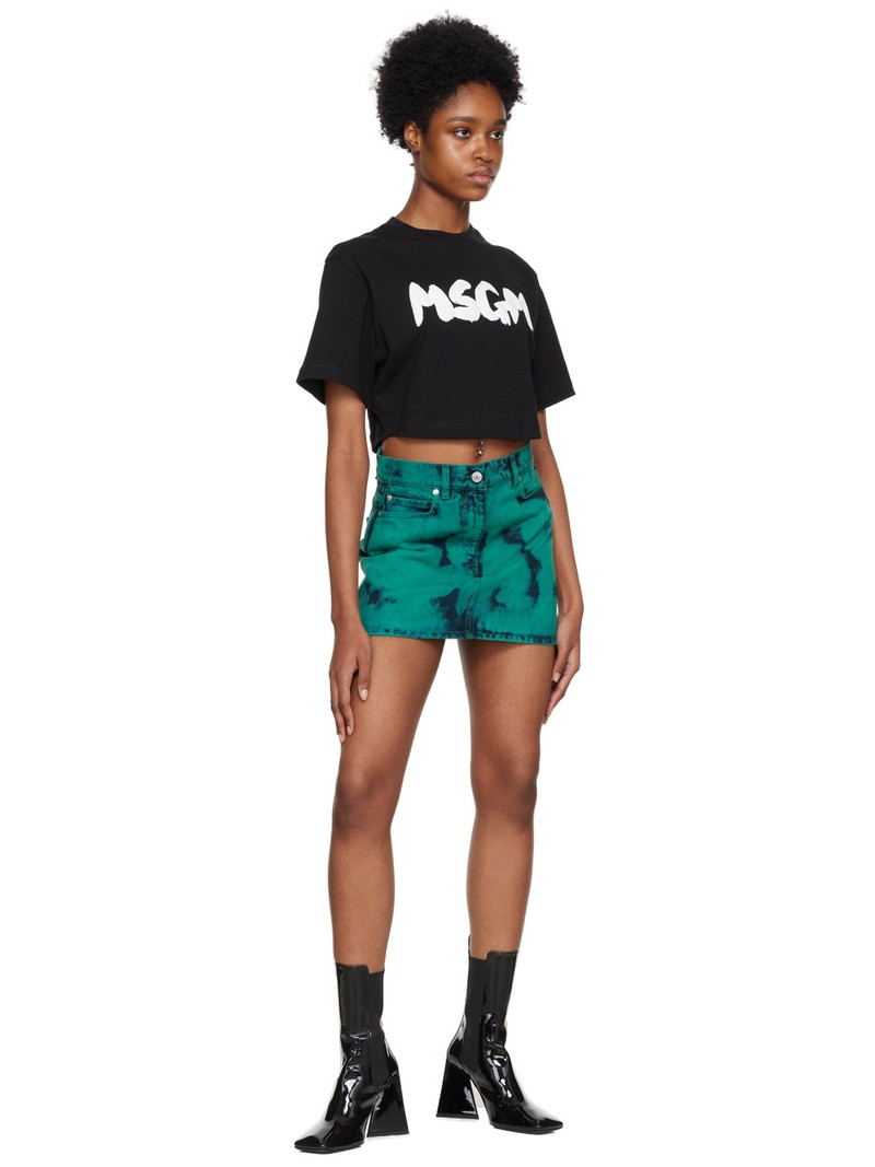 MSGM SSENSE Exclusive Green Tie-Dye Miniskirt outlook