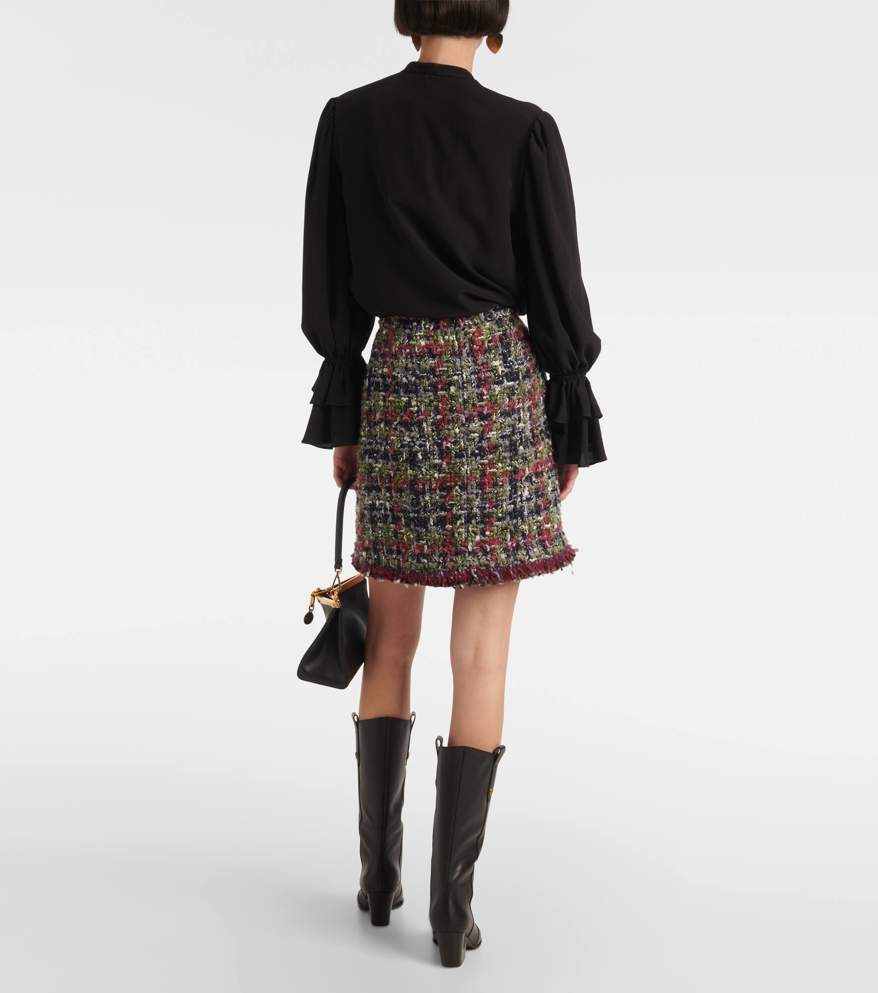 Wool-blend tweed miniskirt - 3