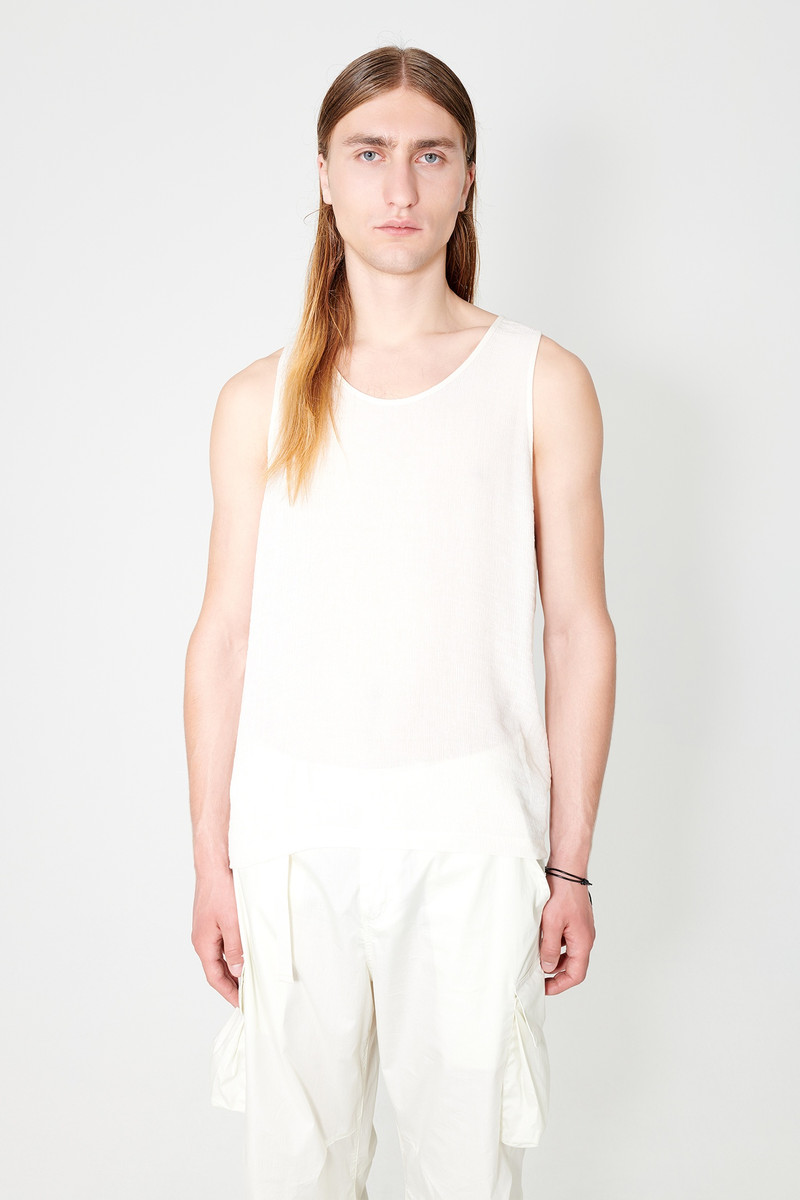 Singlet Almond Milk Ruffle Viscose 3