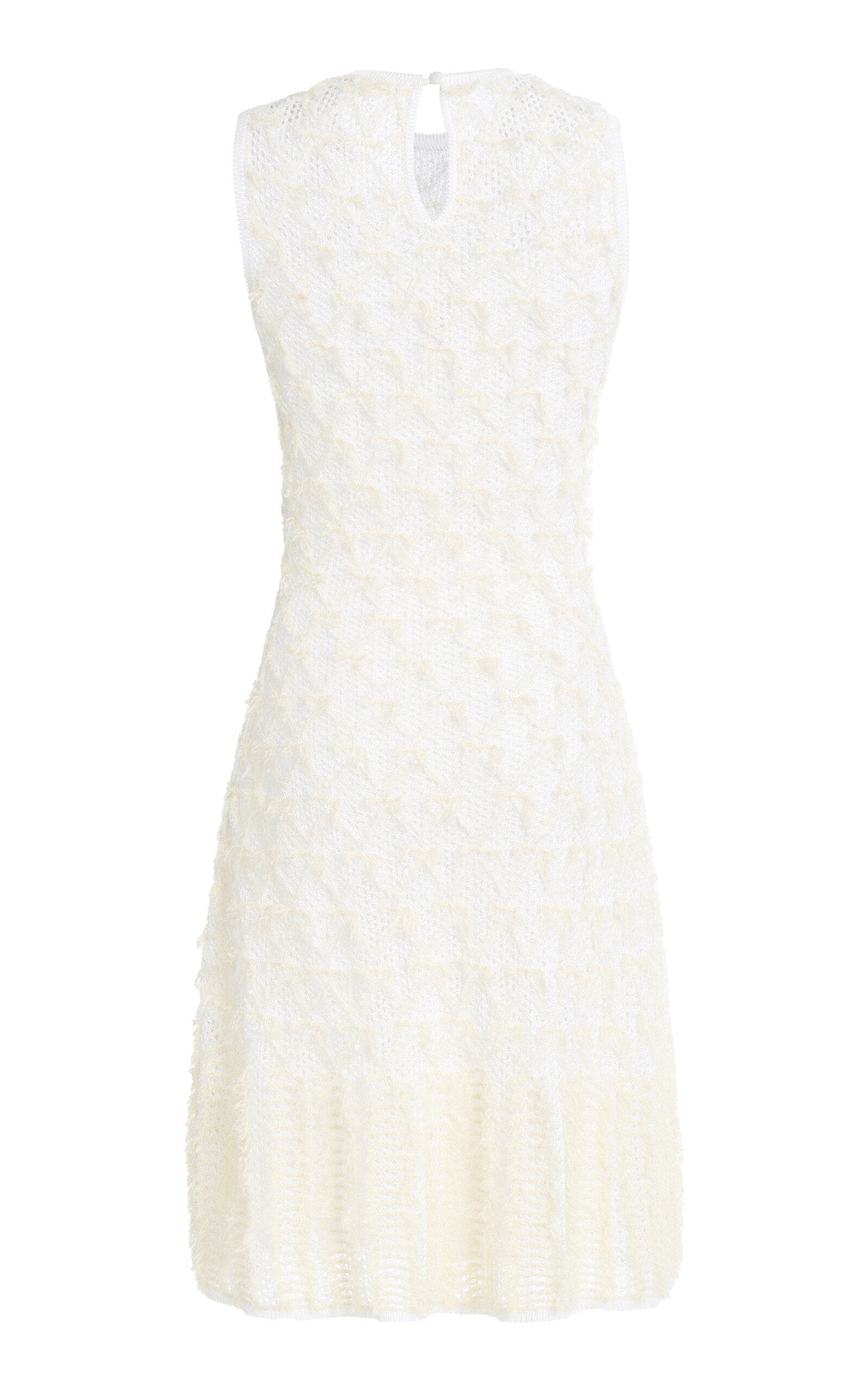 Silk Cashmere Tweed Lace Knit Mini Dress white - 6