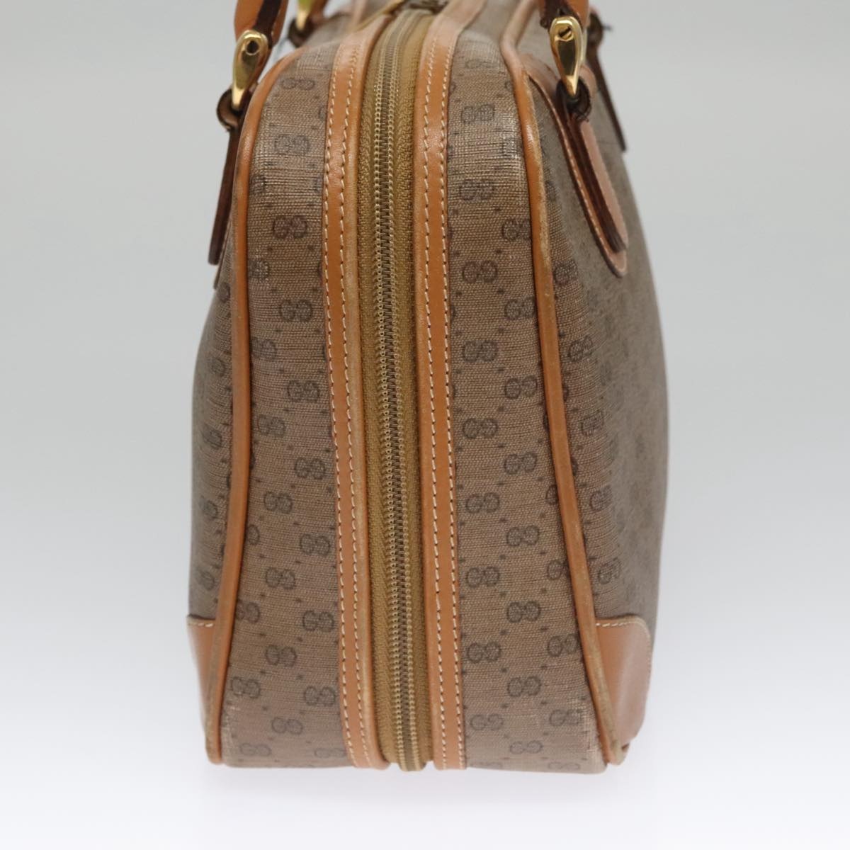 GUCCI Micro GG Supreme Hand Bag Pvc Leather Beige Gold - 5