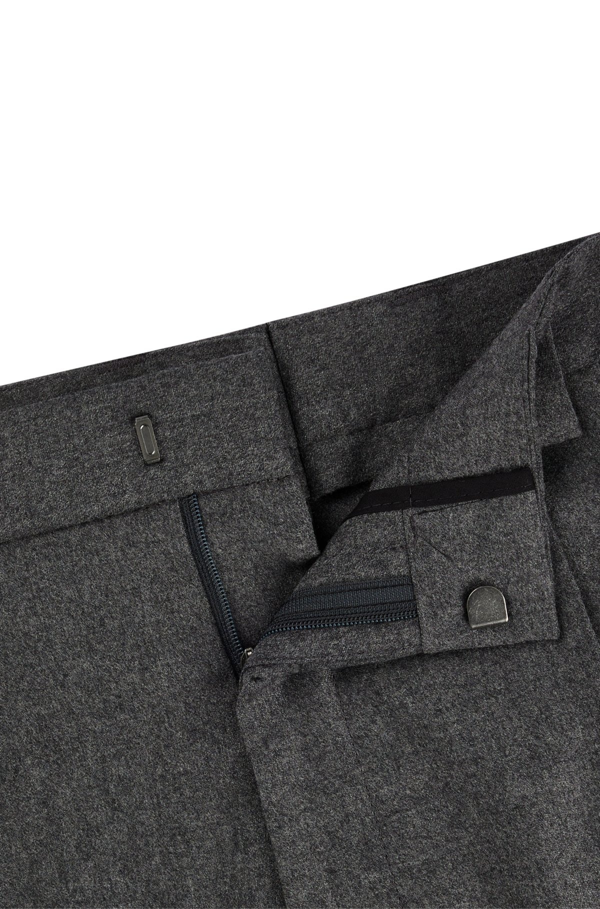SUIT PANTS IN MELANGE STRETCH-WOOL FLANNEL - 6