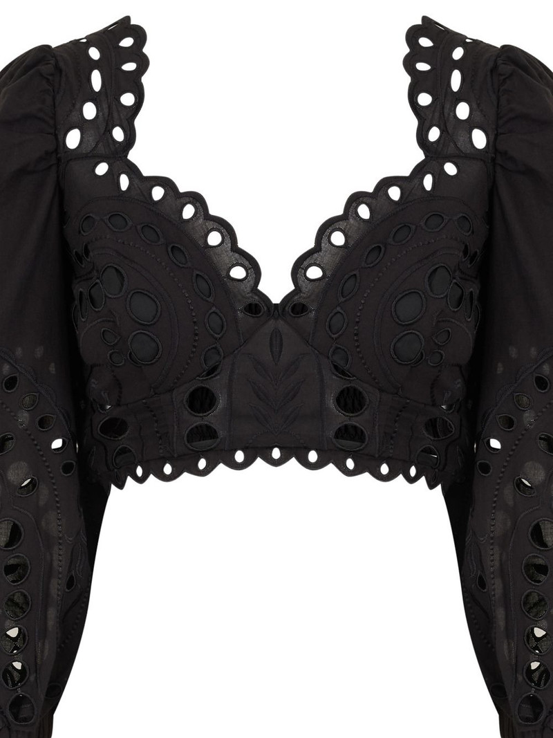 Luna embroidered smocked blouse 4
