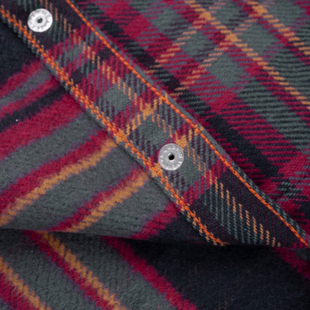 IHSH-403-GRY 11oz Ultra Heavy Flannel Line Check Western Shirt - Grey - 14