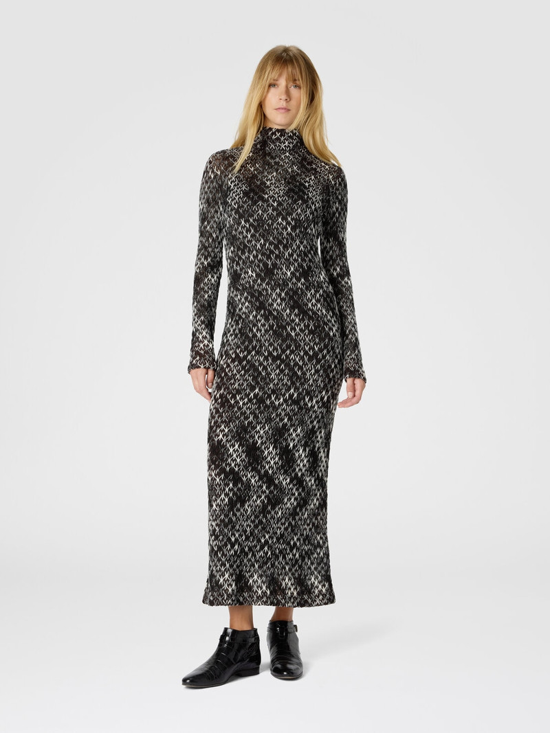 Missoni High-Neck Long Dress in Flame Lace outlook