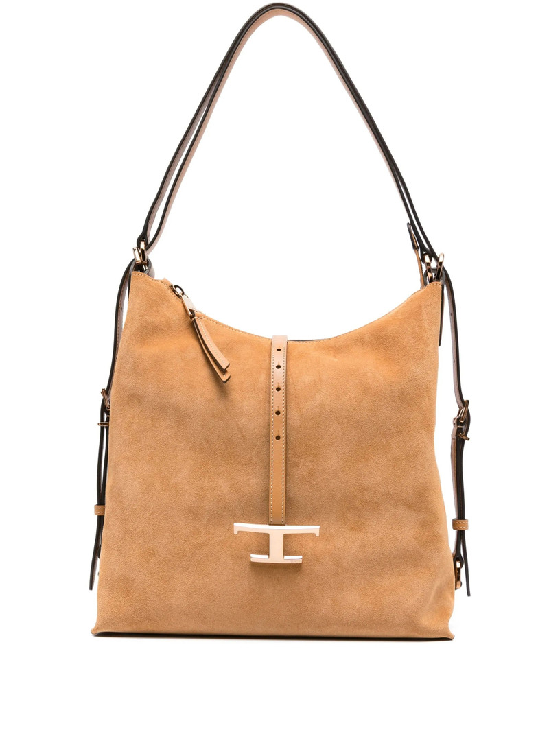 Tod's Timeless Suede T-buckle Shoulder Bag 1