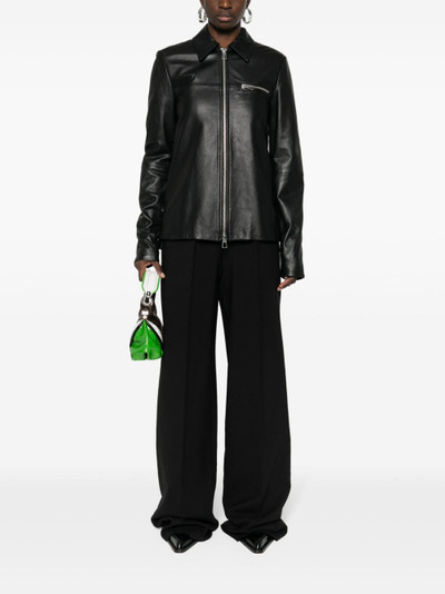 Sportmax zipped leather jacket outlook