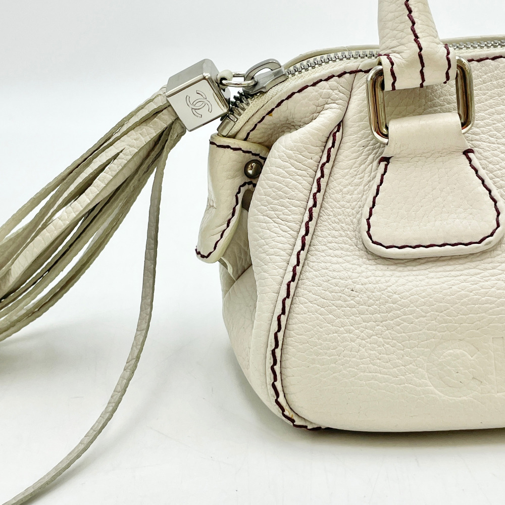 Chanel No. 8 Ivory Bowling Tassel Tote Bag - 11