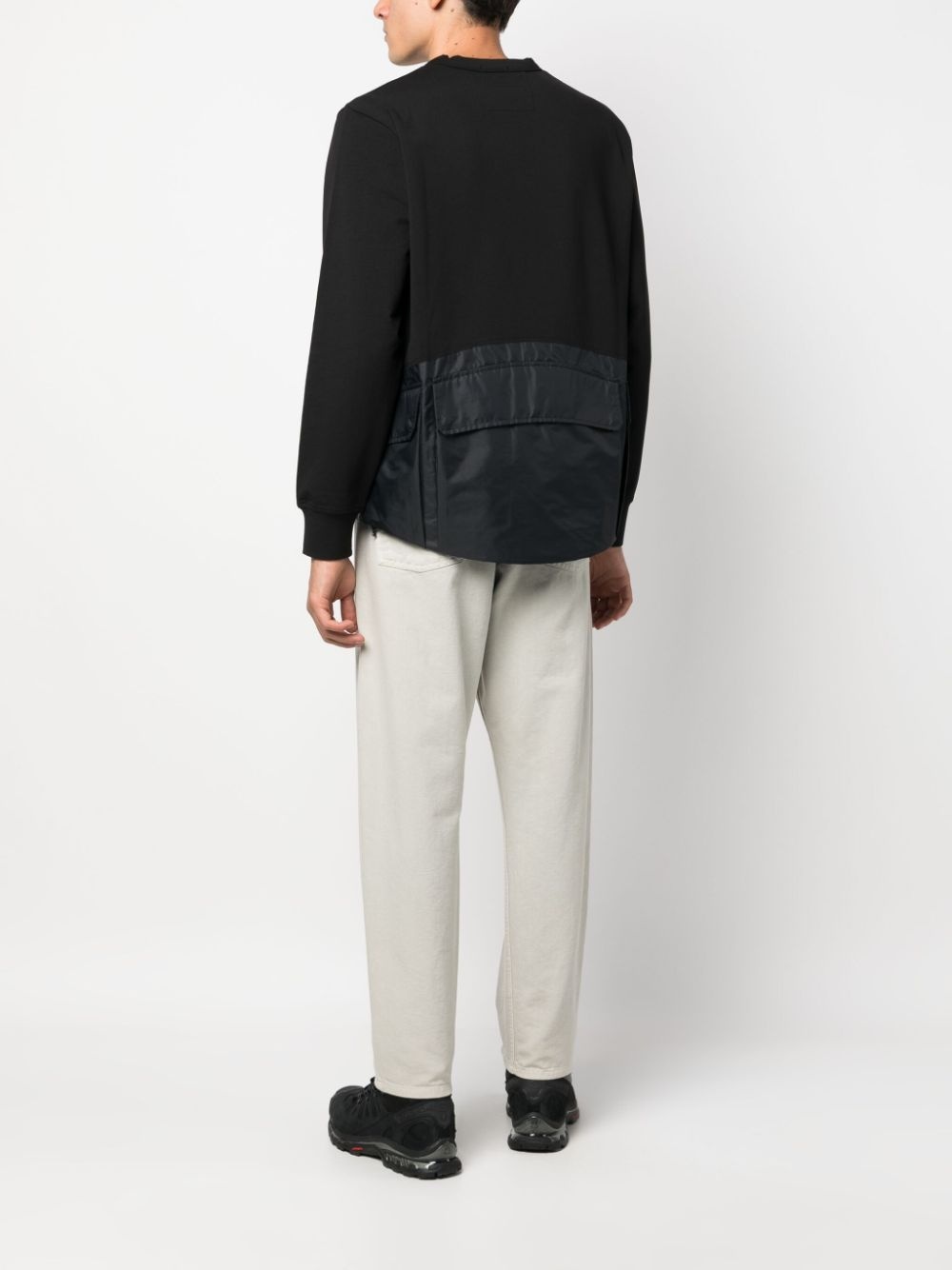 flap-pocket crew-neck sweatshirt - 2