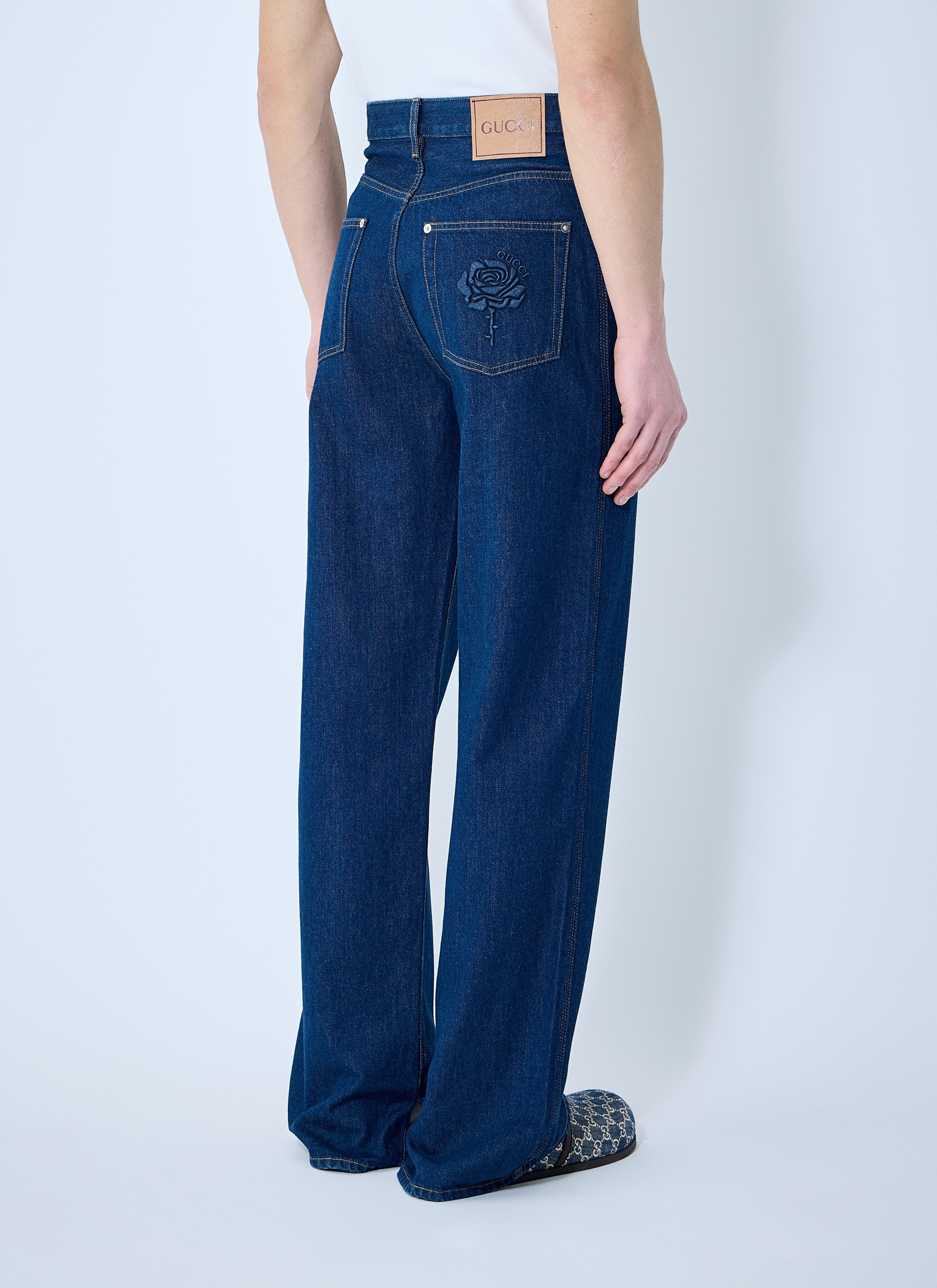 Gucci Men Denim Jeans With Embroidery - 4