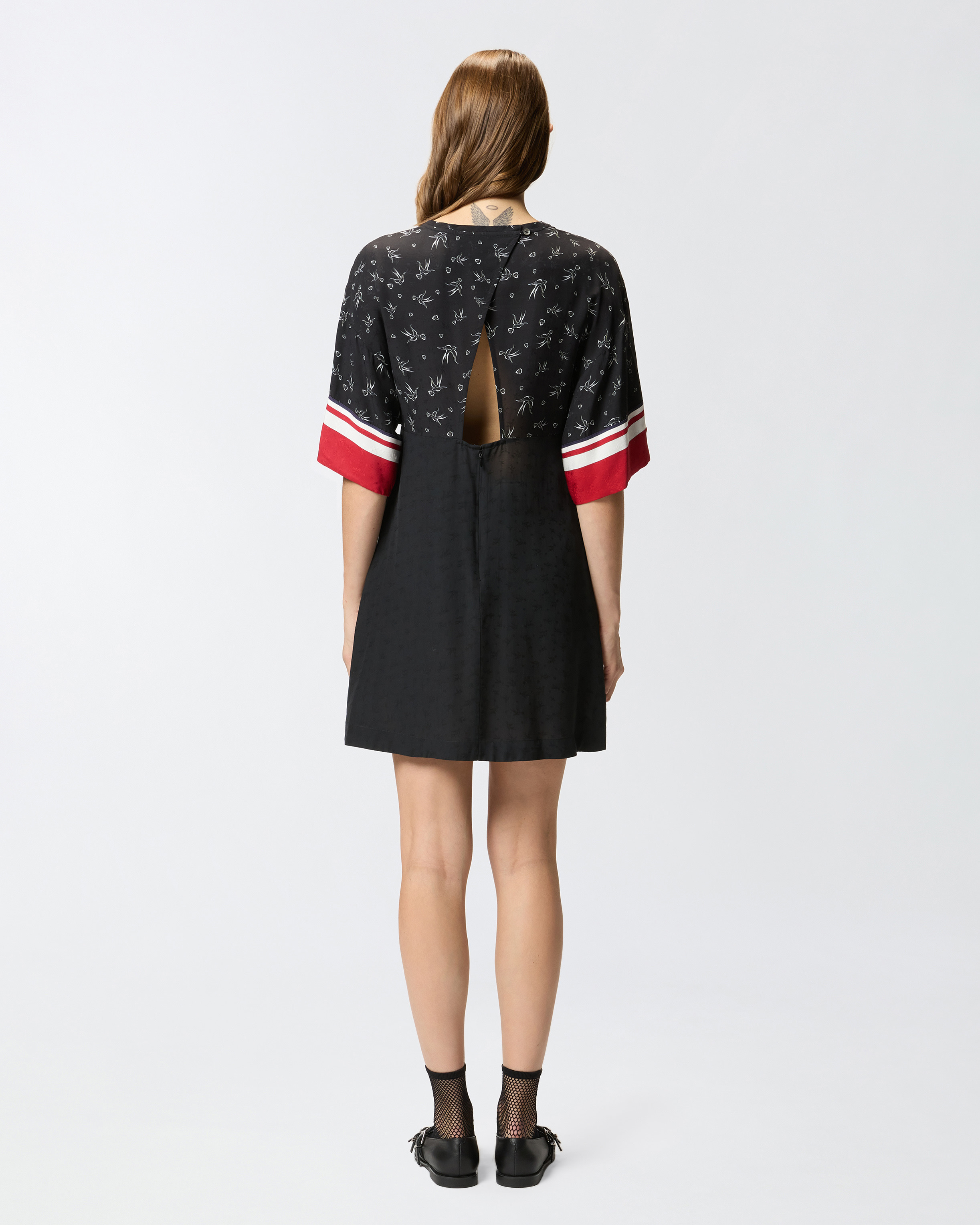 PRINTED VISCOSE JACQUARD DRESS - 4