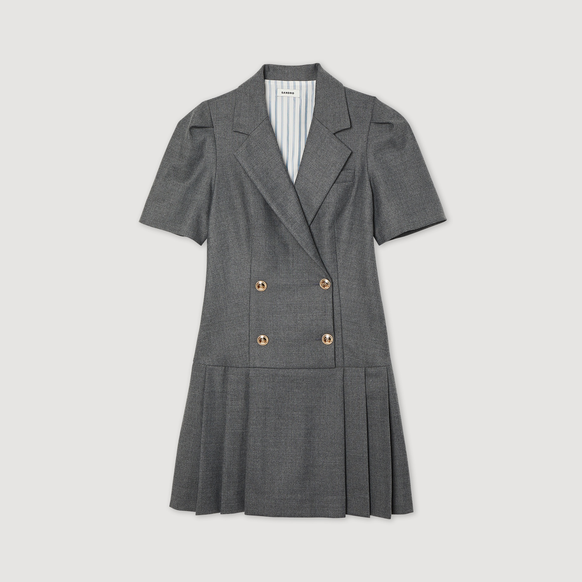 Short dress with tailored collar - 1