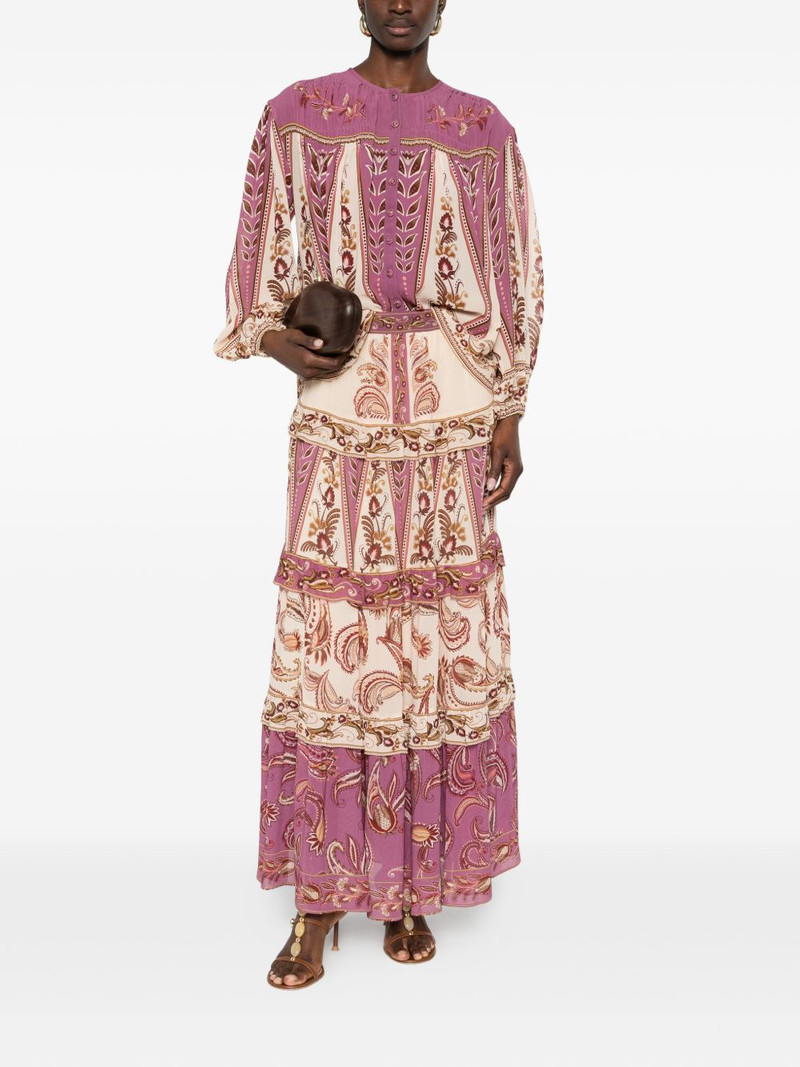 FARM RIO paisley tiered maxi skirt outlook