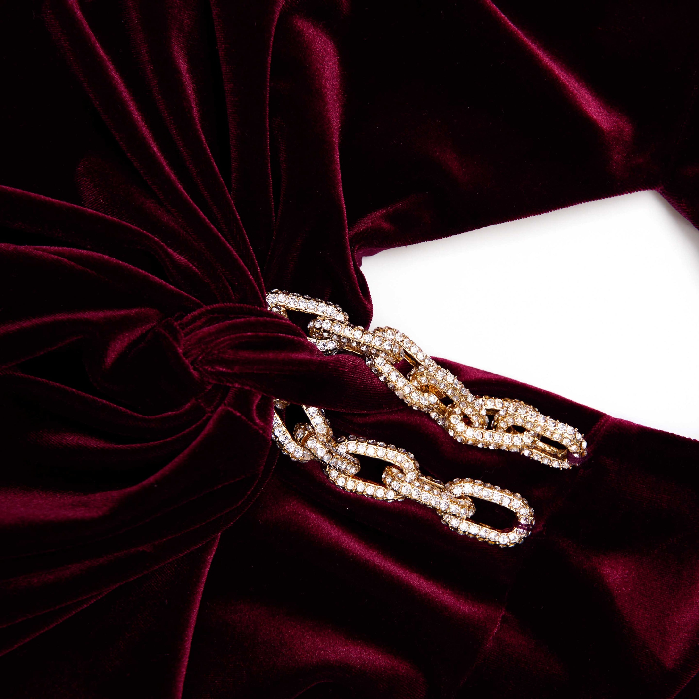 Burgundy Velvet Bandeau Maxi Dress - 5
