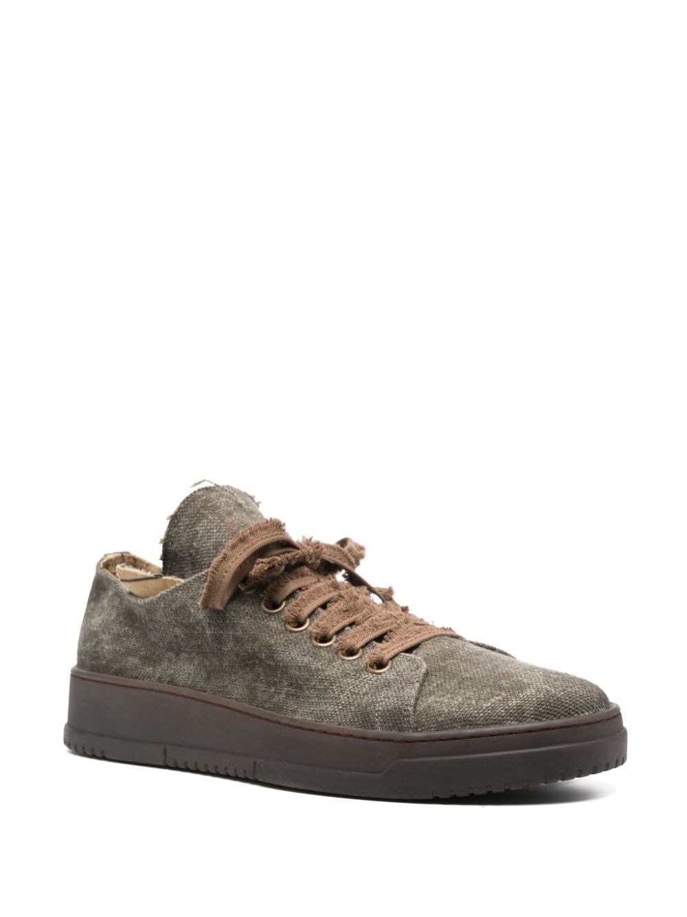 distressed round-toe sneakers - 2