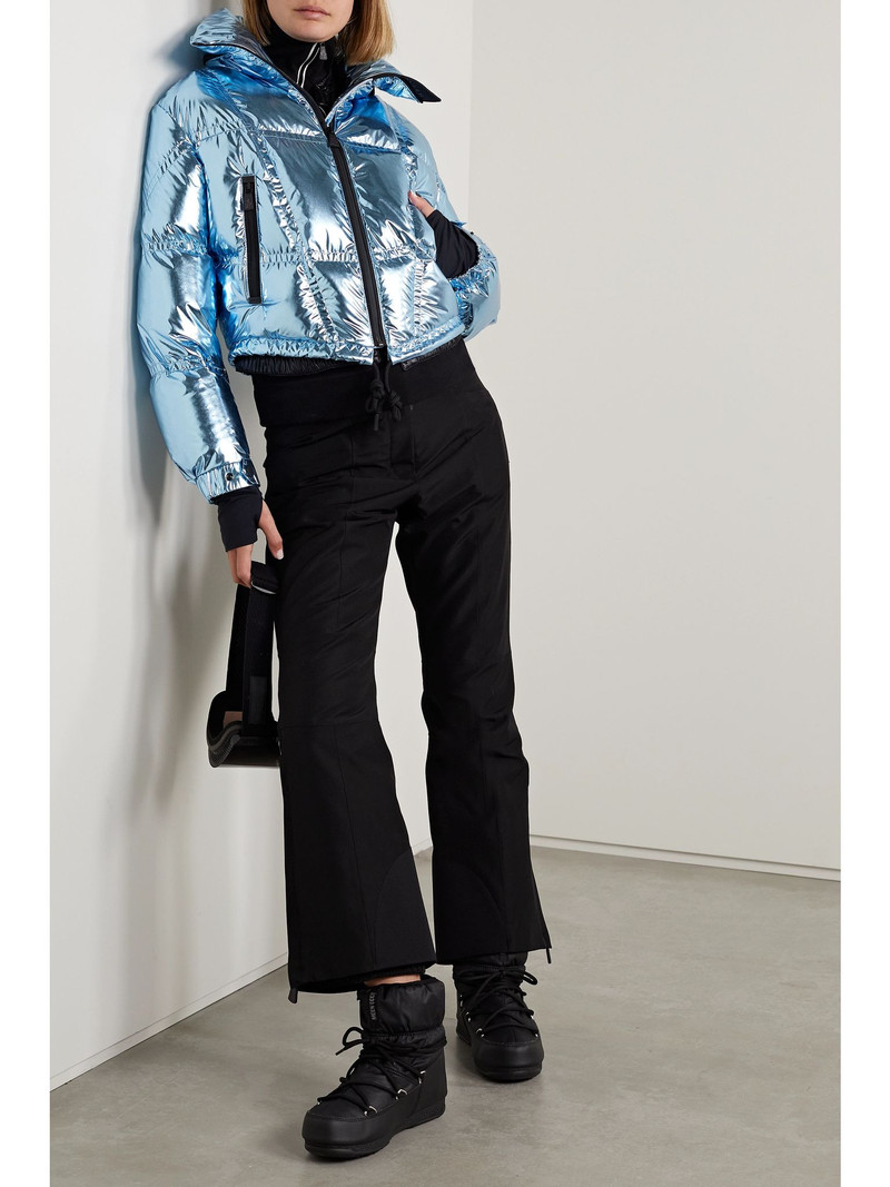 Moncler Grenoble Valsorey cropped quilted padded down metallic ripstop jacket Blue outlook