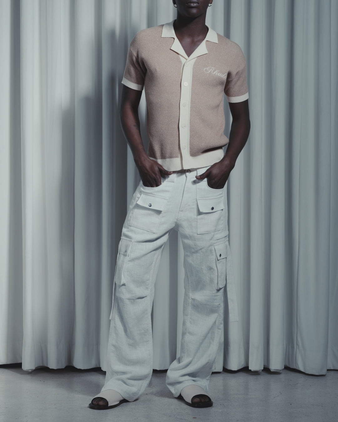 CONTRAST KNIT BUTTON-UP POLO - 4