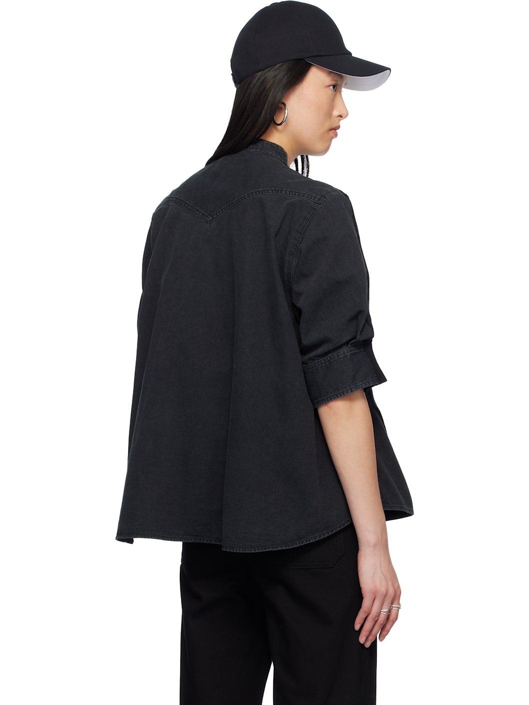 Black Denim Mix Knit Pullover Sweater - 3