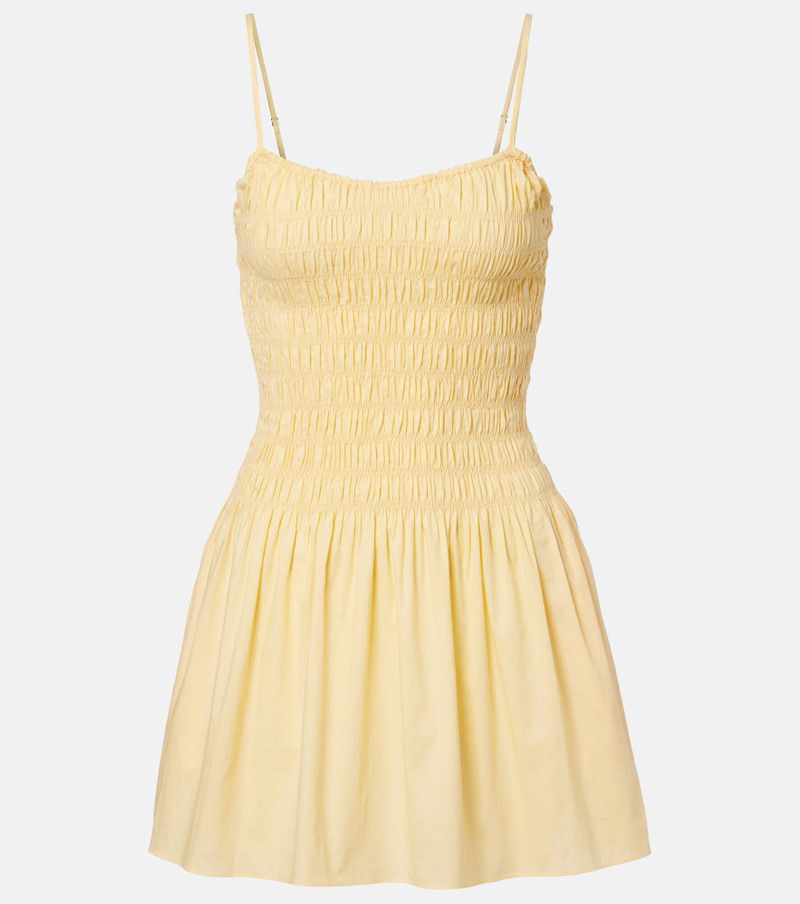 Araceli shirred cotton minidress 1