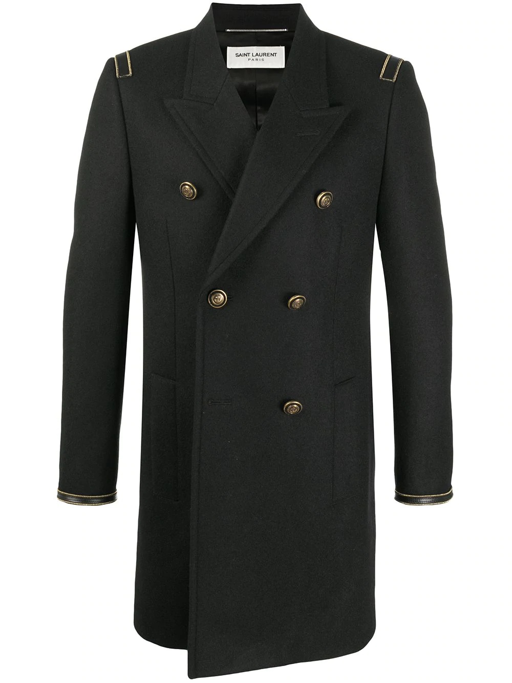 double-breasted wool coat - 1