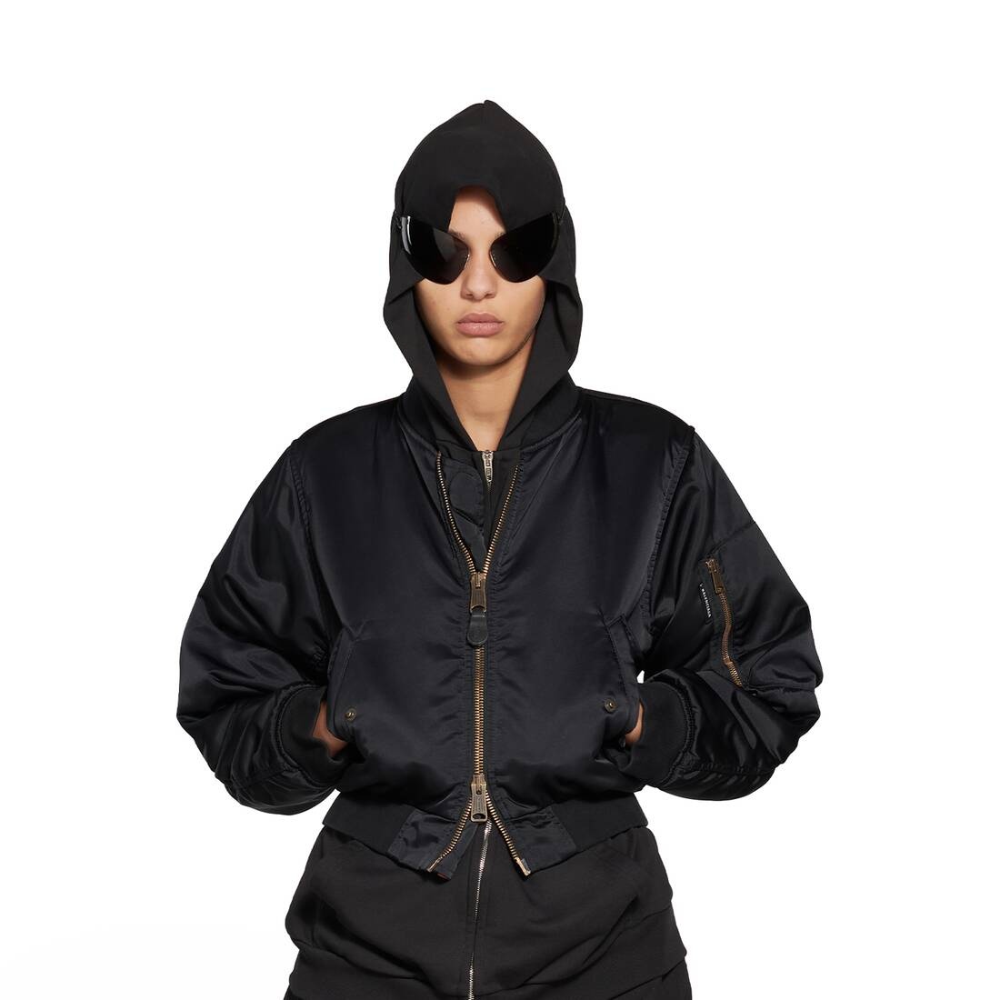 BALENCIAGA Shrunk Bomber in Black | REVERSIBLE