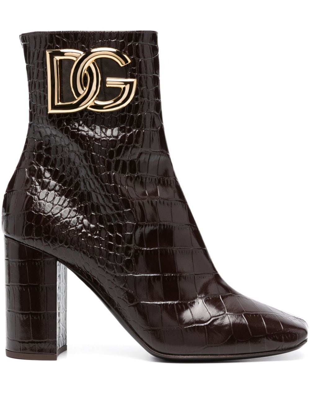 90mm logo-plaque leather ankle boots - 1