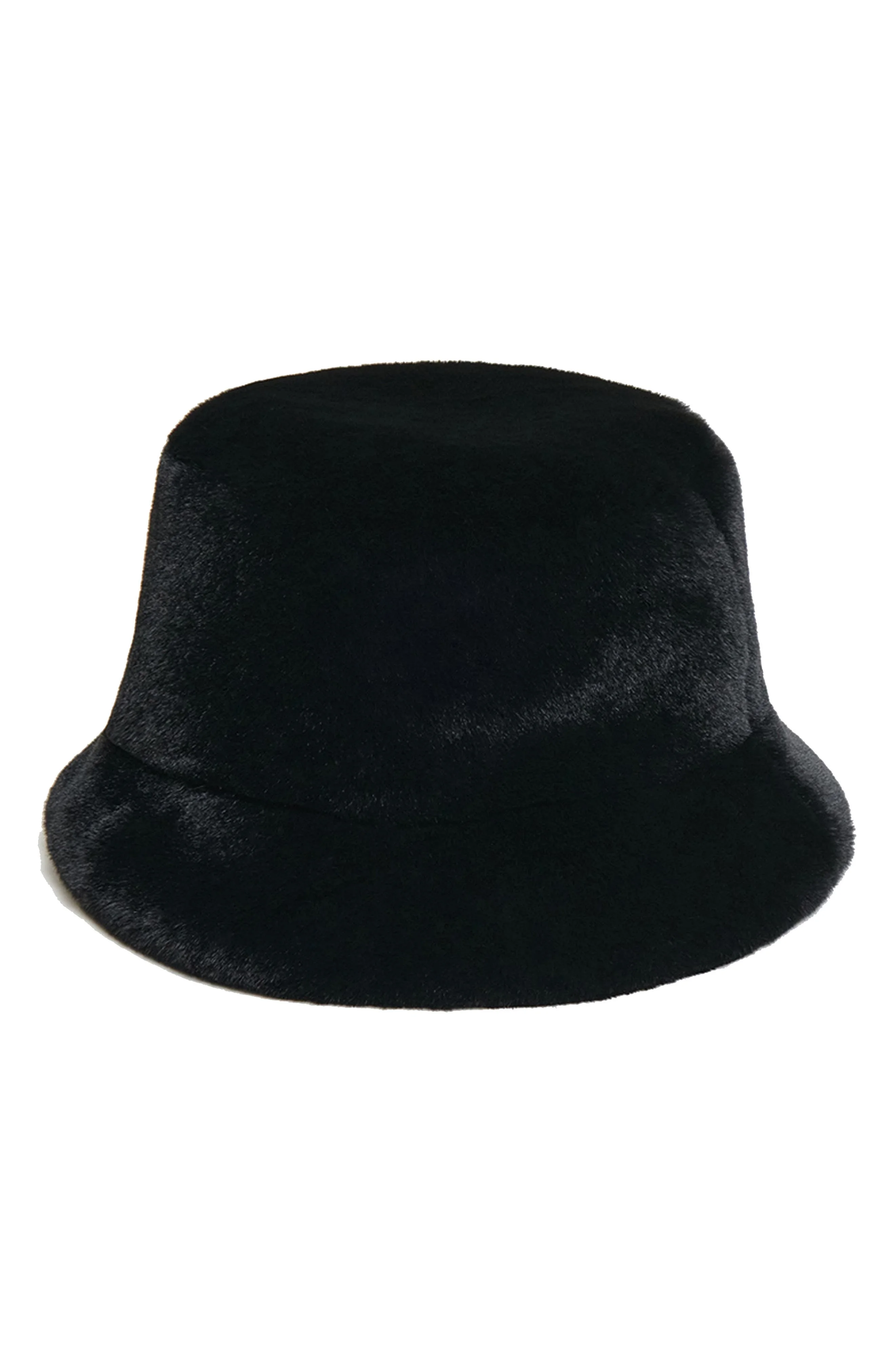 Apparis Amara Pluche™ Faux Fur Bucket Hat in Noir at Nordstrom - 1