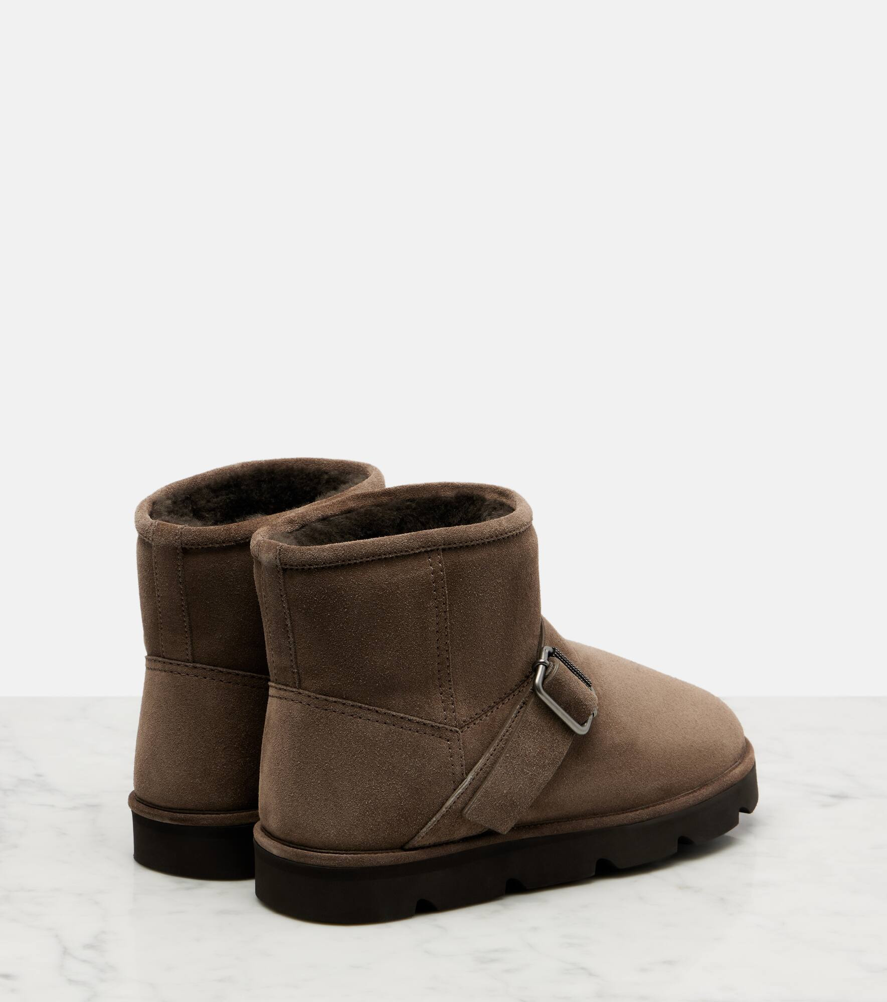 Shearling-lined suede ankle boots - 2