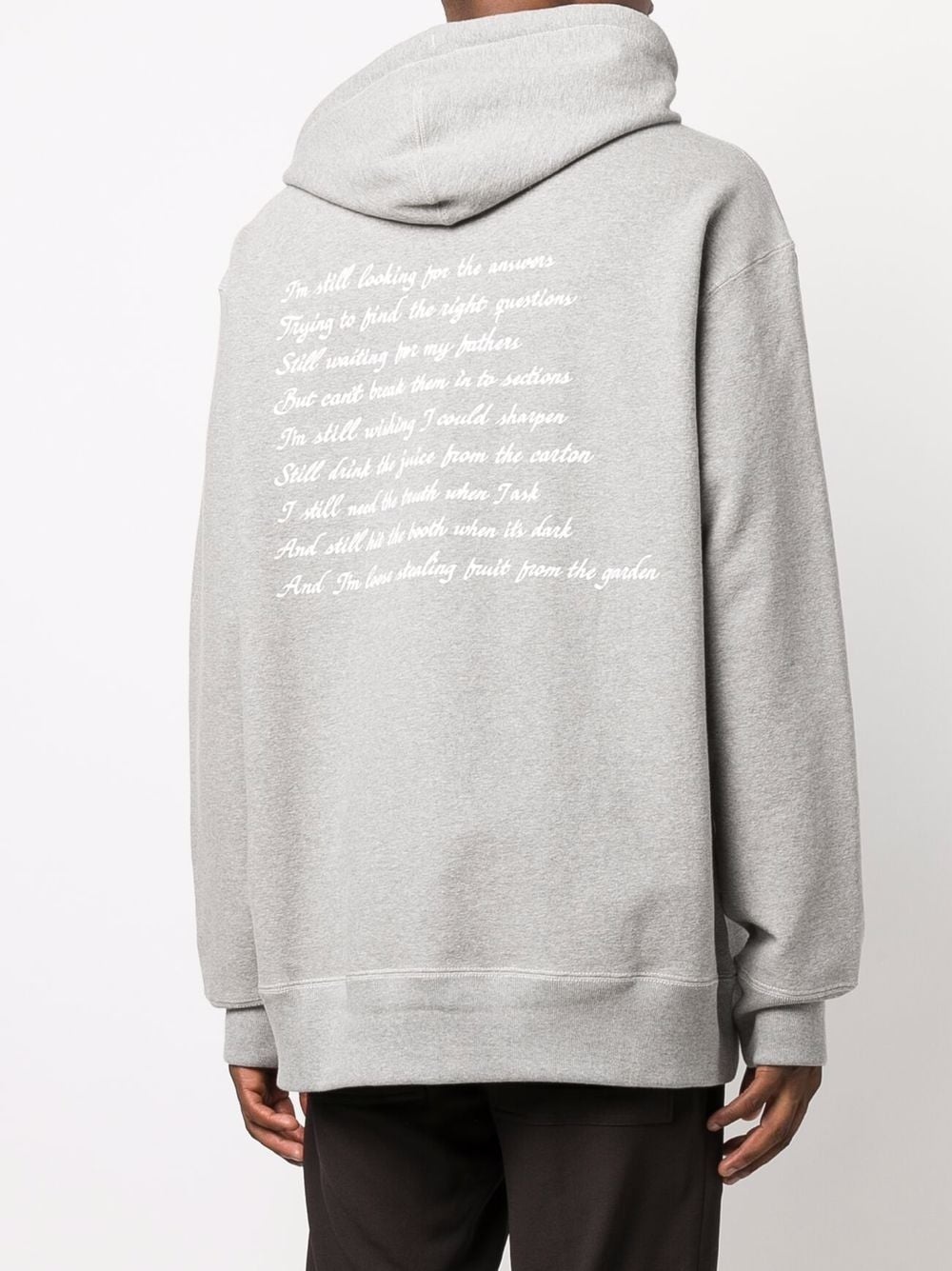 slogan-print cotton hoodie - 4