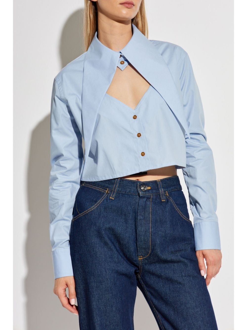 Cut-off Heart cropped shirt - 3