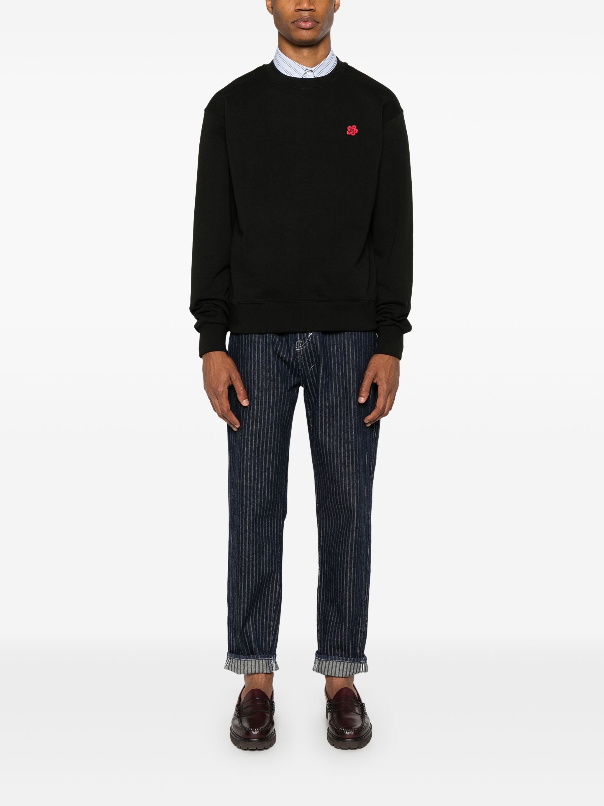 TAPERED-LEG PINSTRIPED JEANS - 2